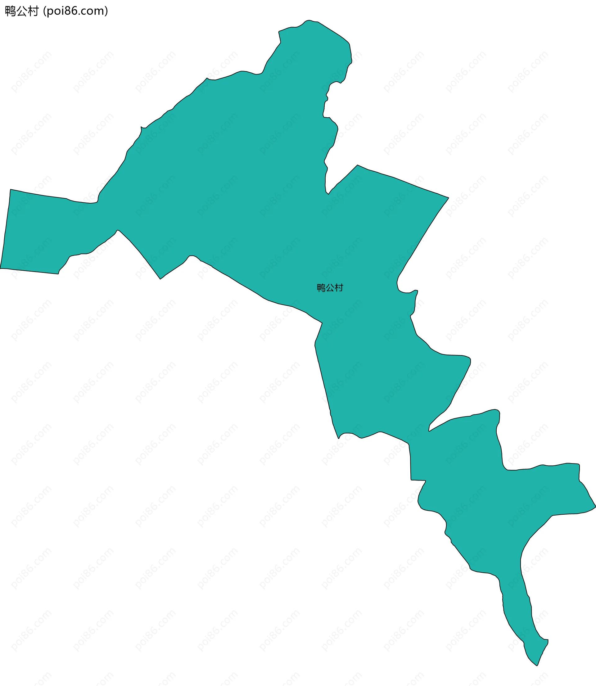 鸭公村边界地图