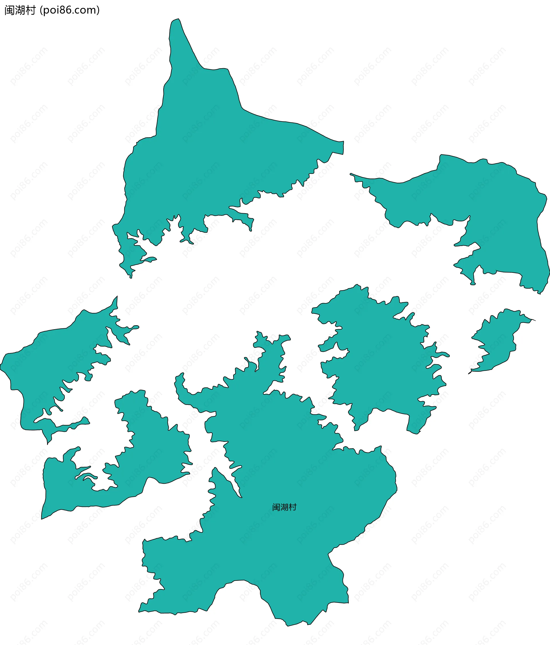 闽湖村边界地图