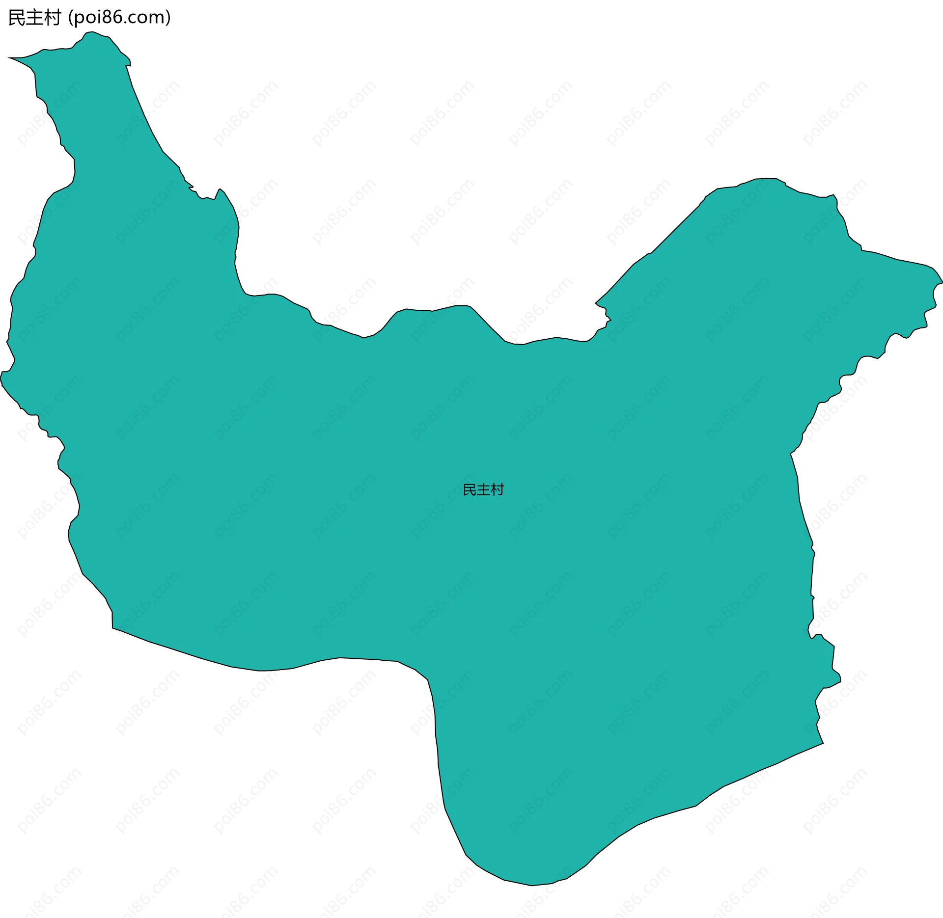 民主村边界地图