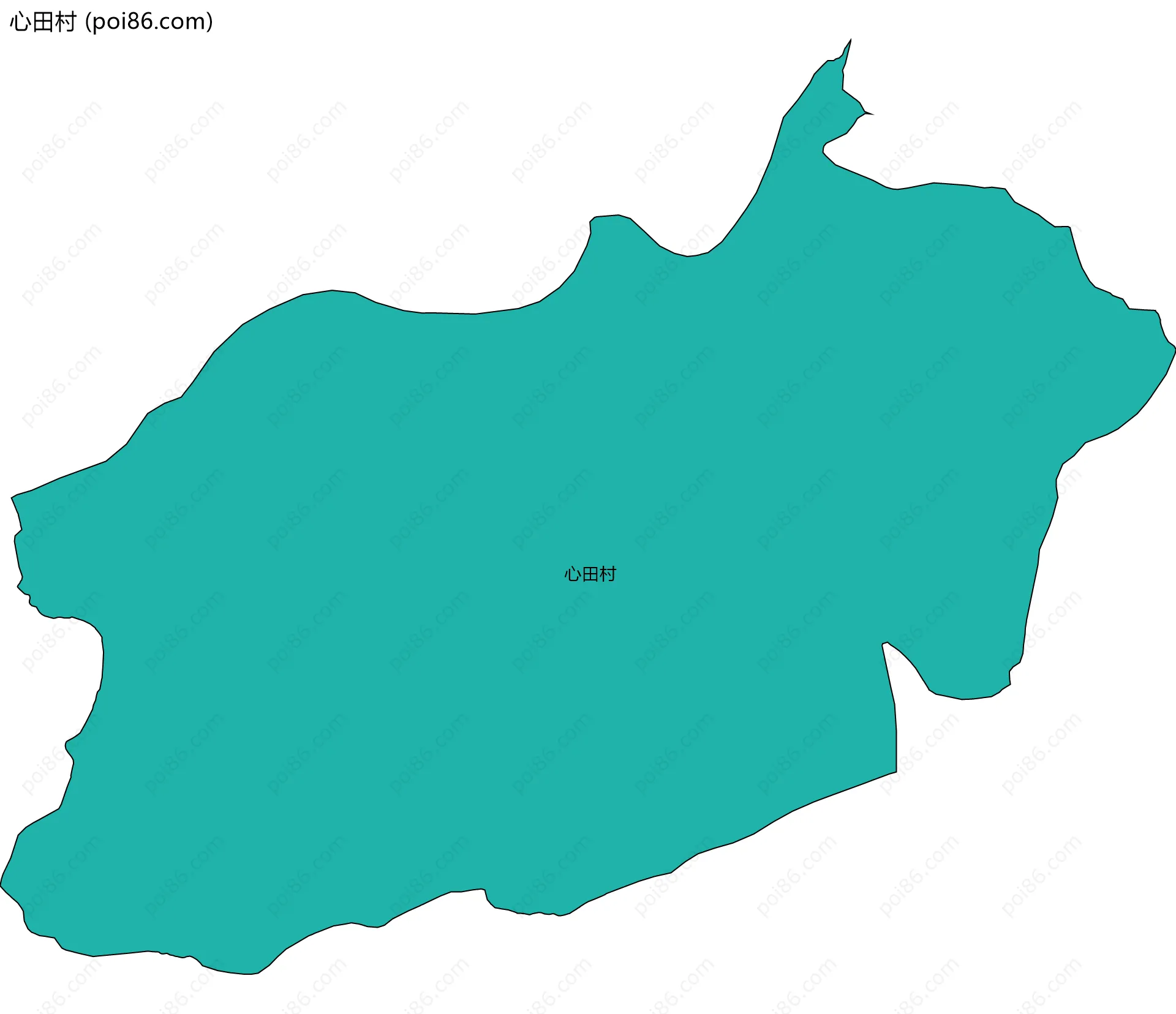心田村边界地图