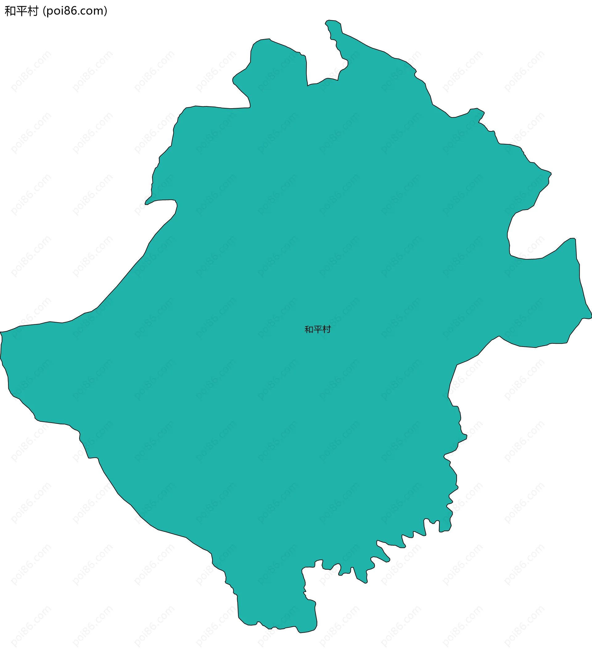 和平村边界地图