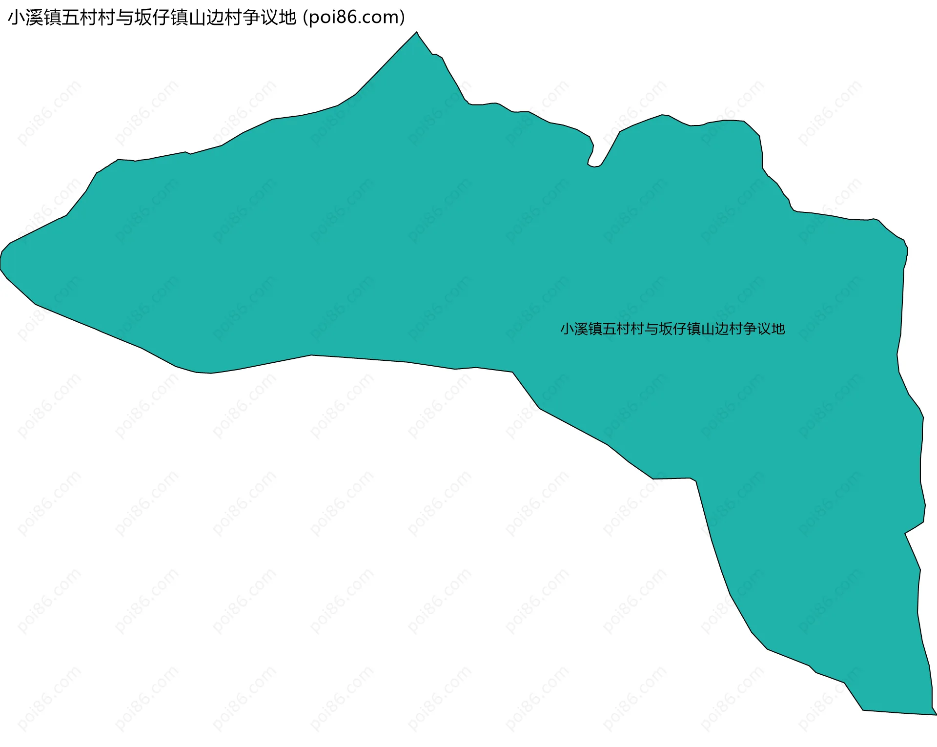 小溪镇五村村与坂仔镇山边村争议地边界地图