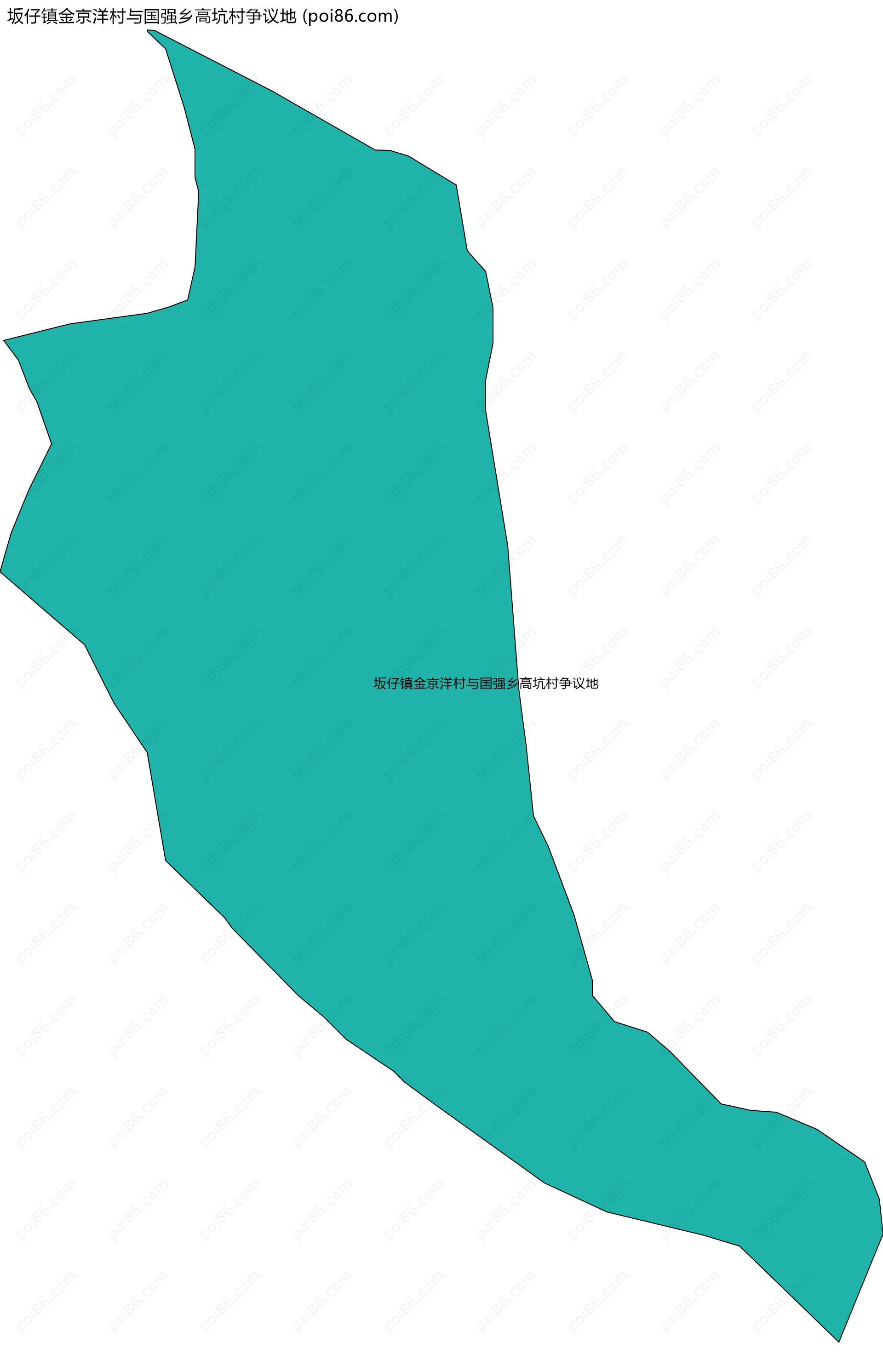 坂仔镇金京洋村与国强乡高坑村争议地边界地图