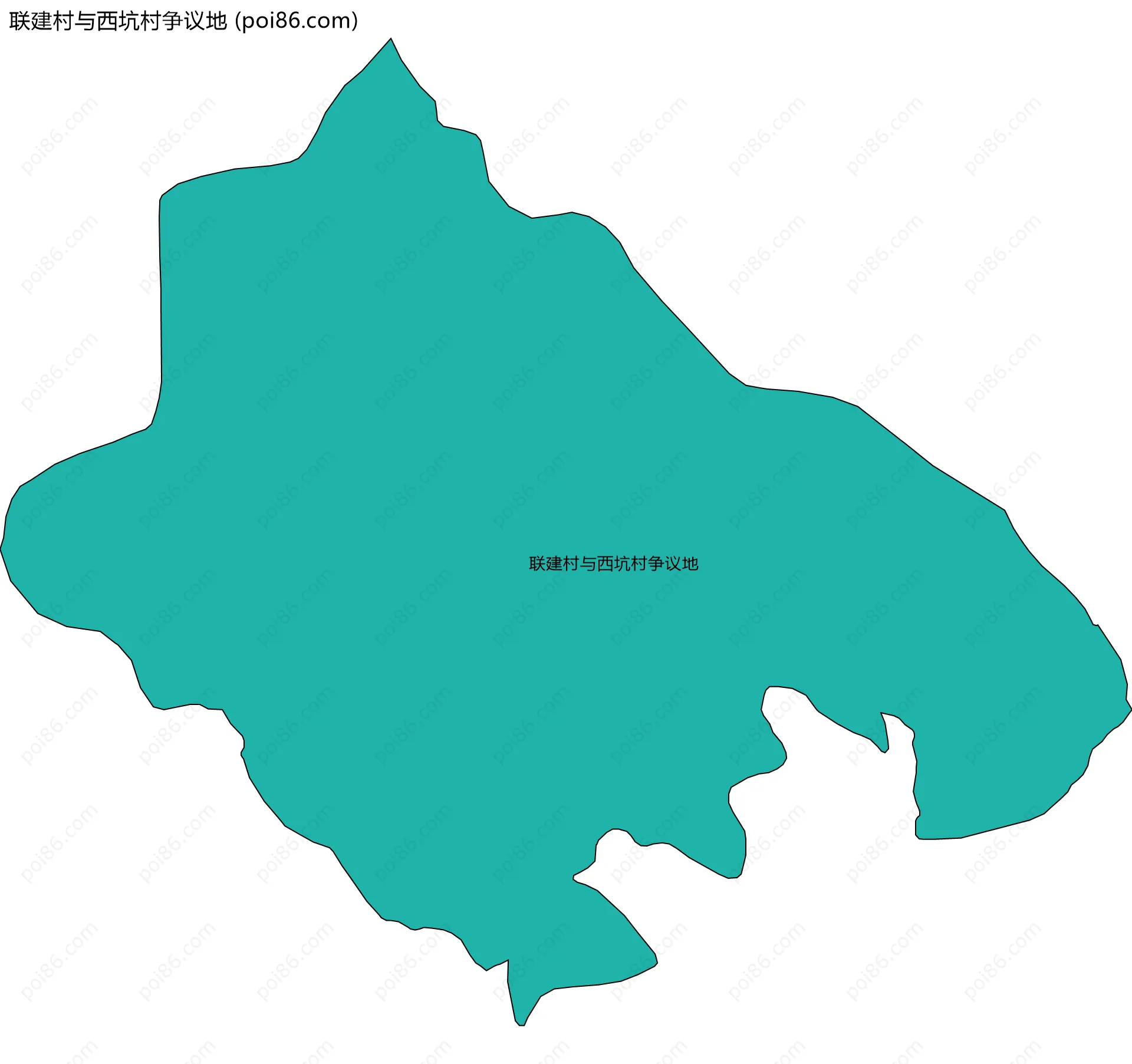 联建村与西坑村争议地边界地图