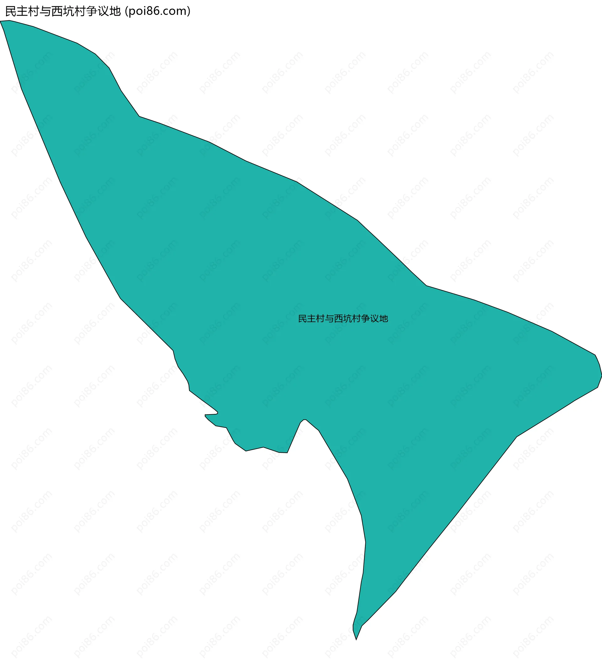 民主村与西坑村争议地边界地图