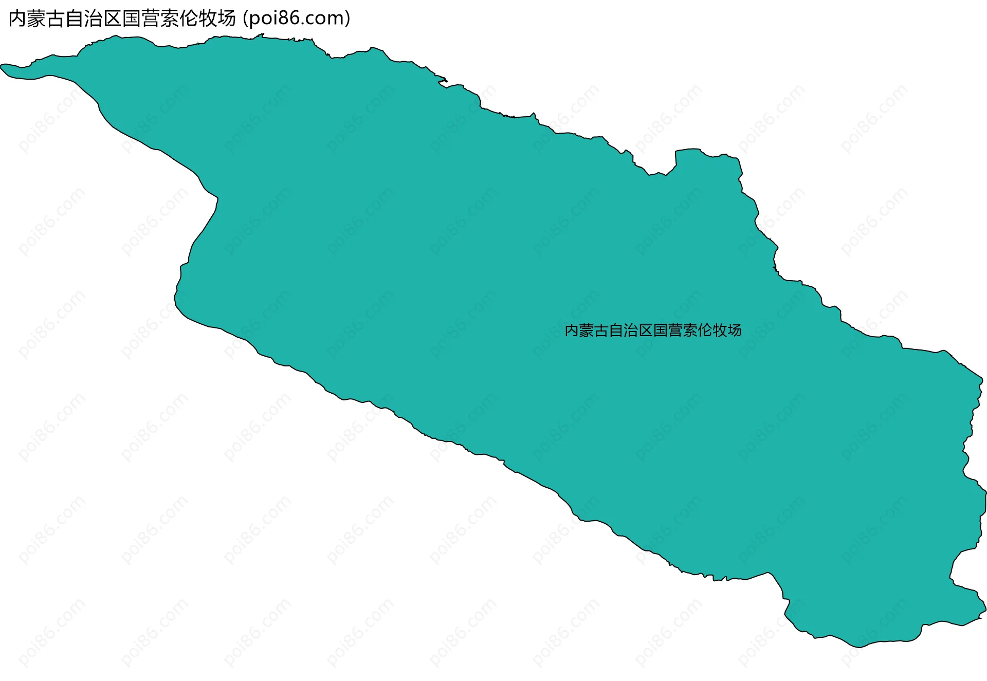内蒙古自治区国营索伦牧场边界地图