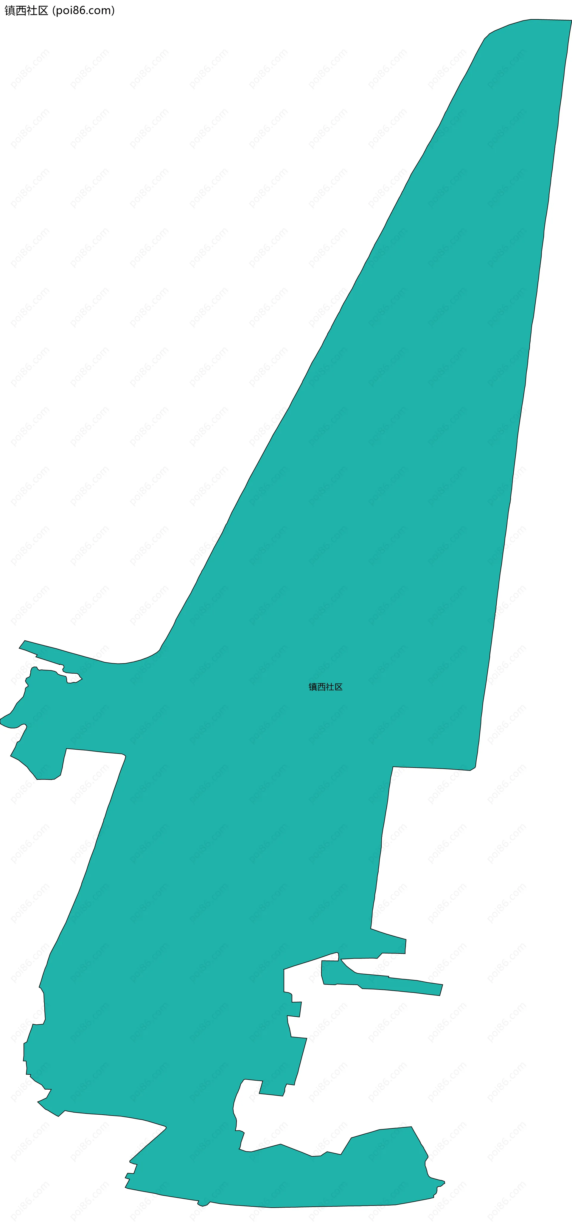 镇西社区边界地图