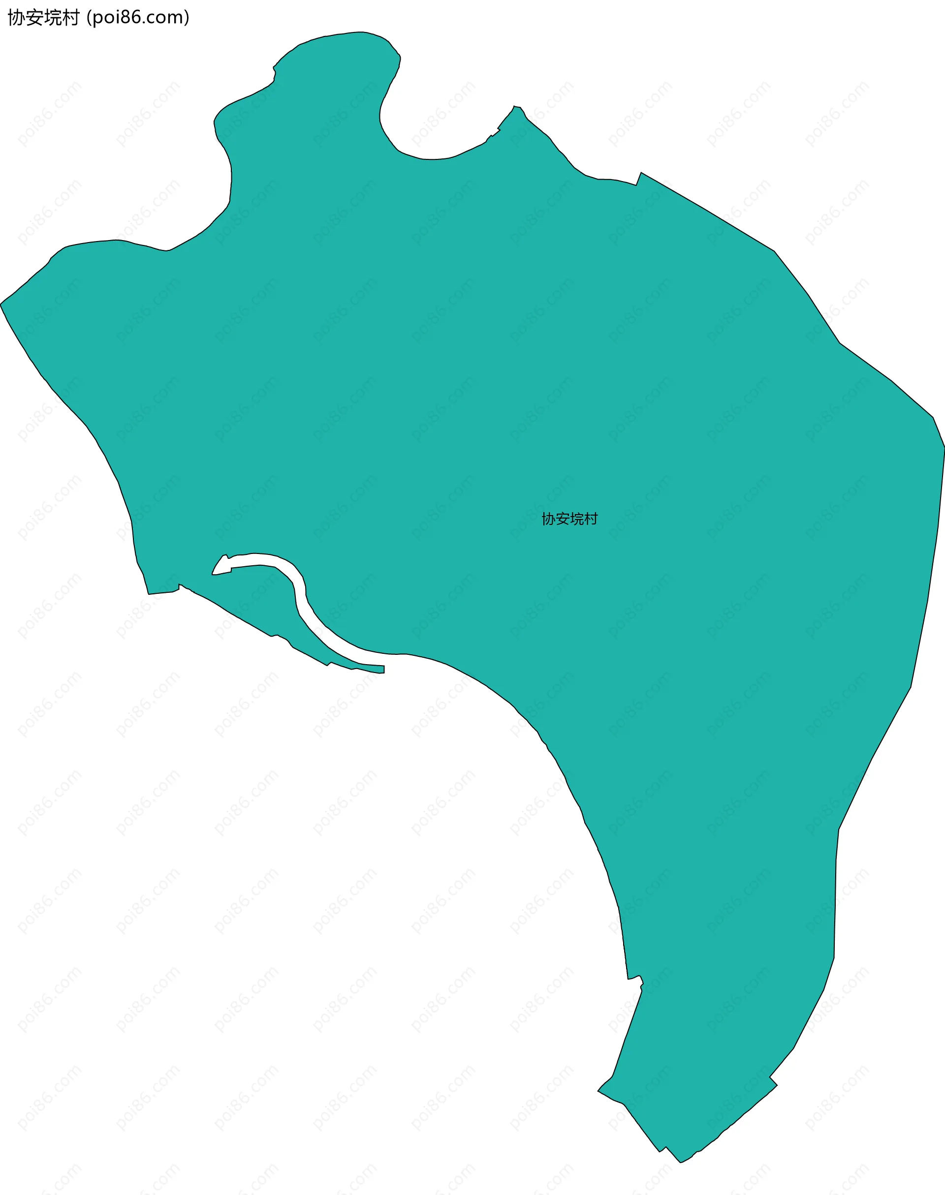 协安垸村边界地图