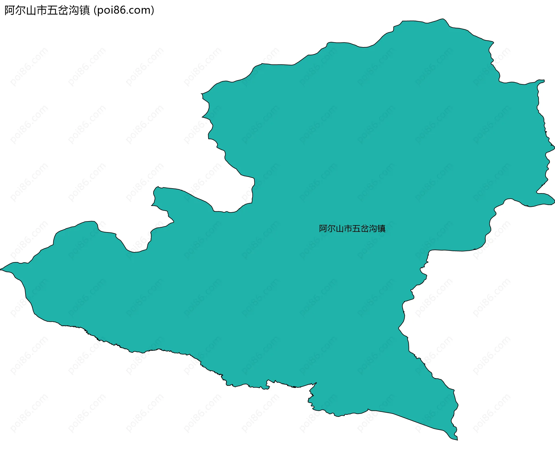 阿尔山市五岔沟镇边界地图