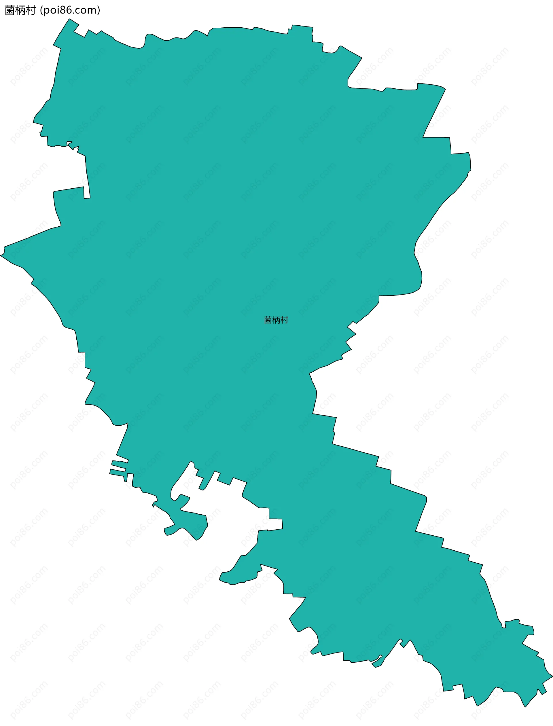 菌柄村边界地图