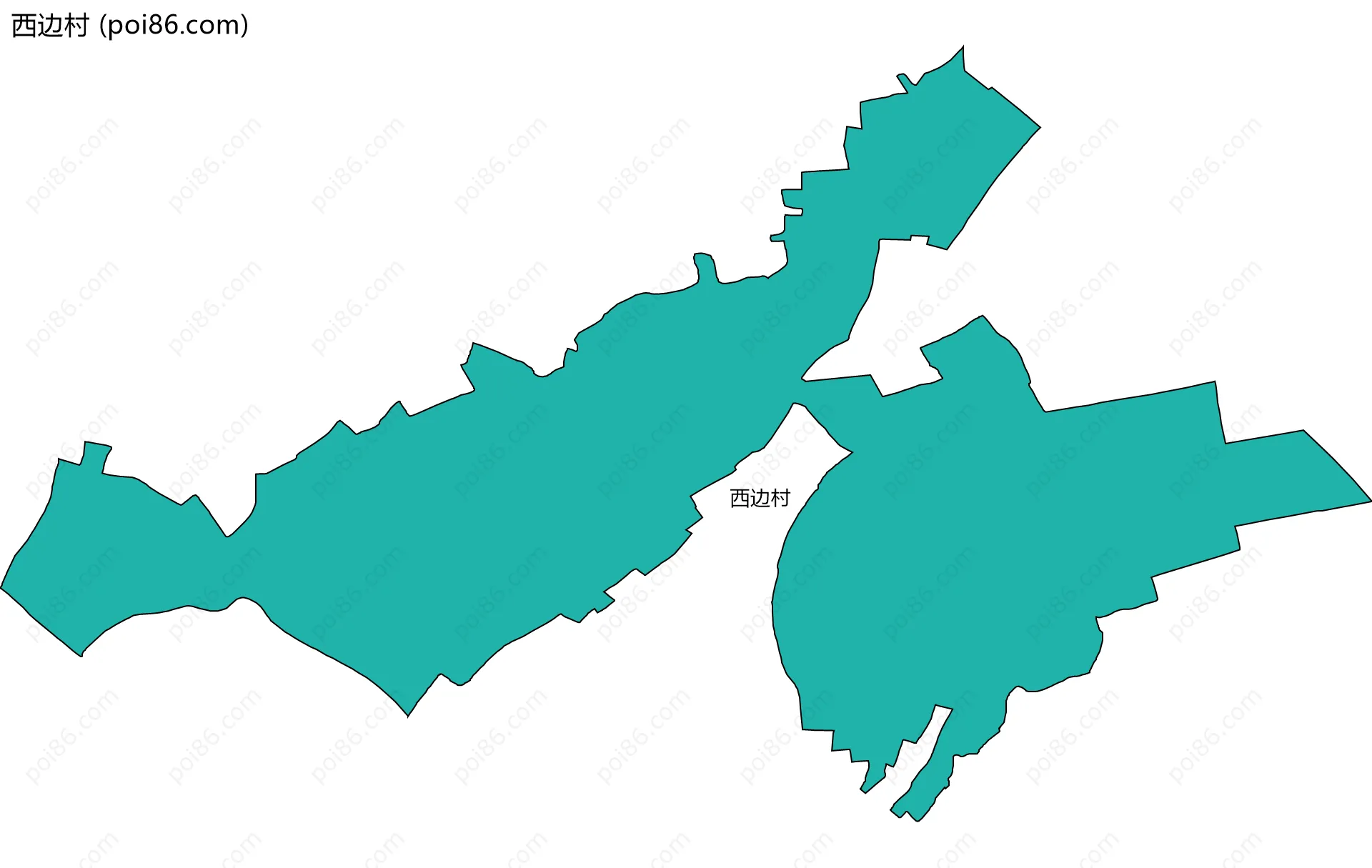 西边村边界地图