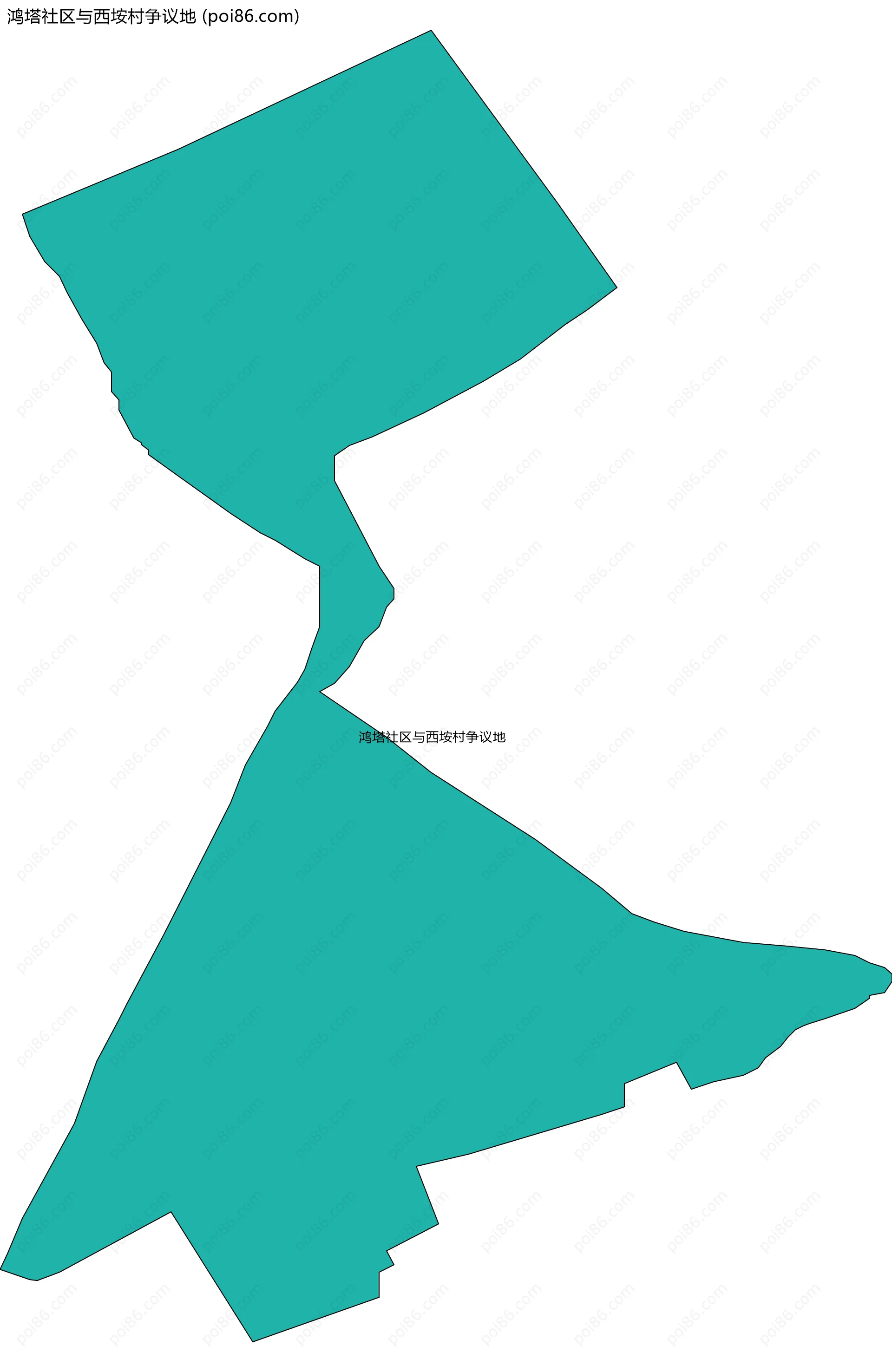 鸿塔社区与西垵村争议地边界地图