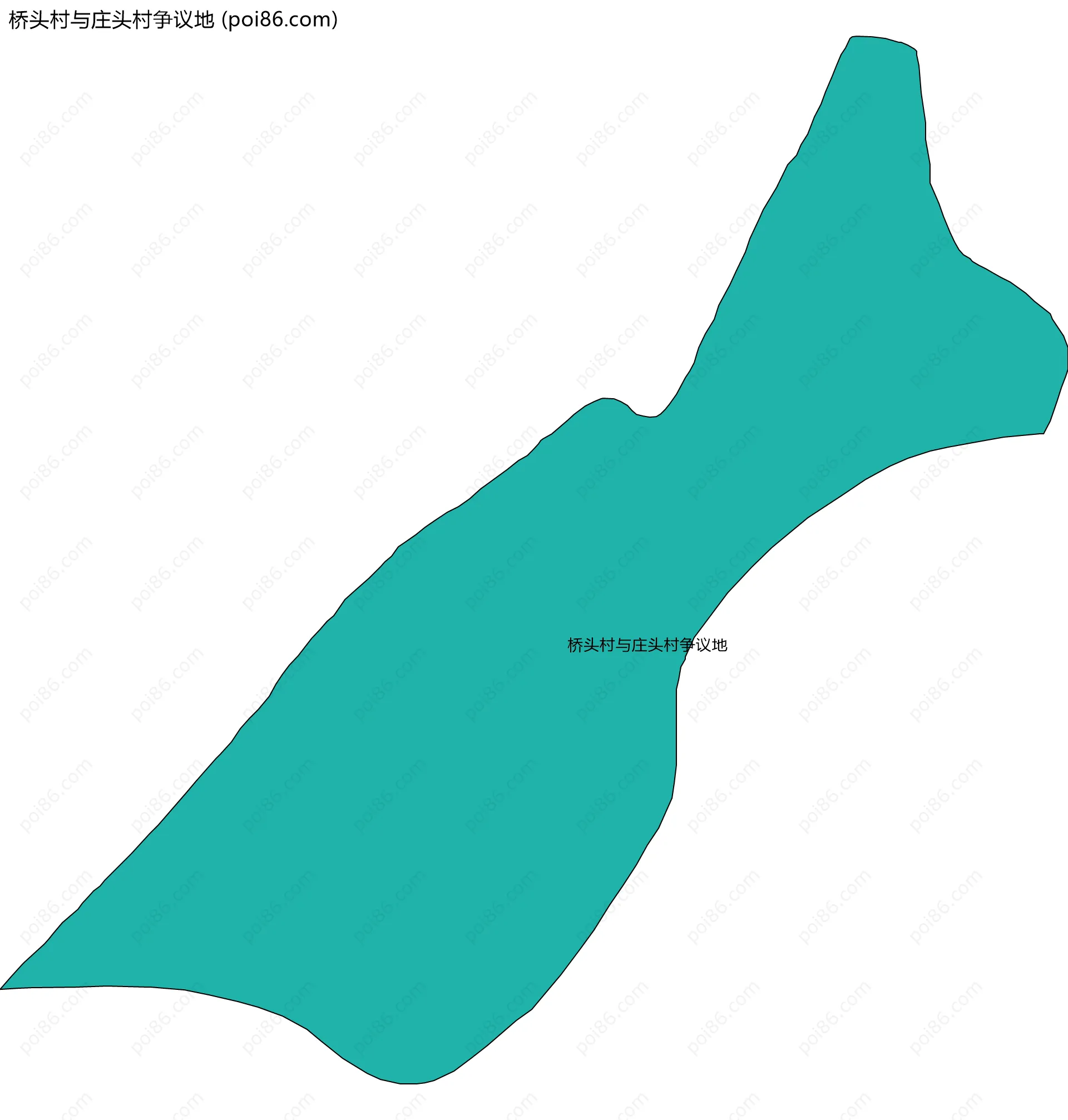 桥头村与庄头村争议地边界地图