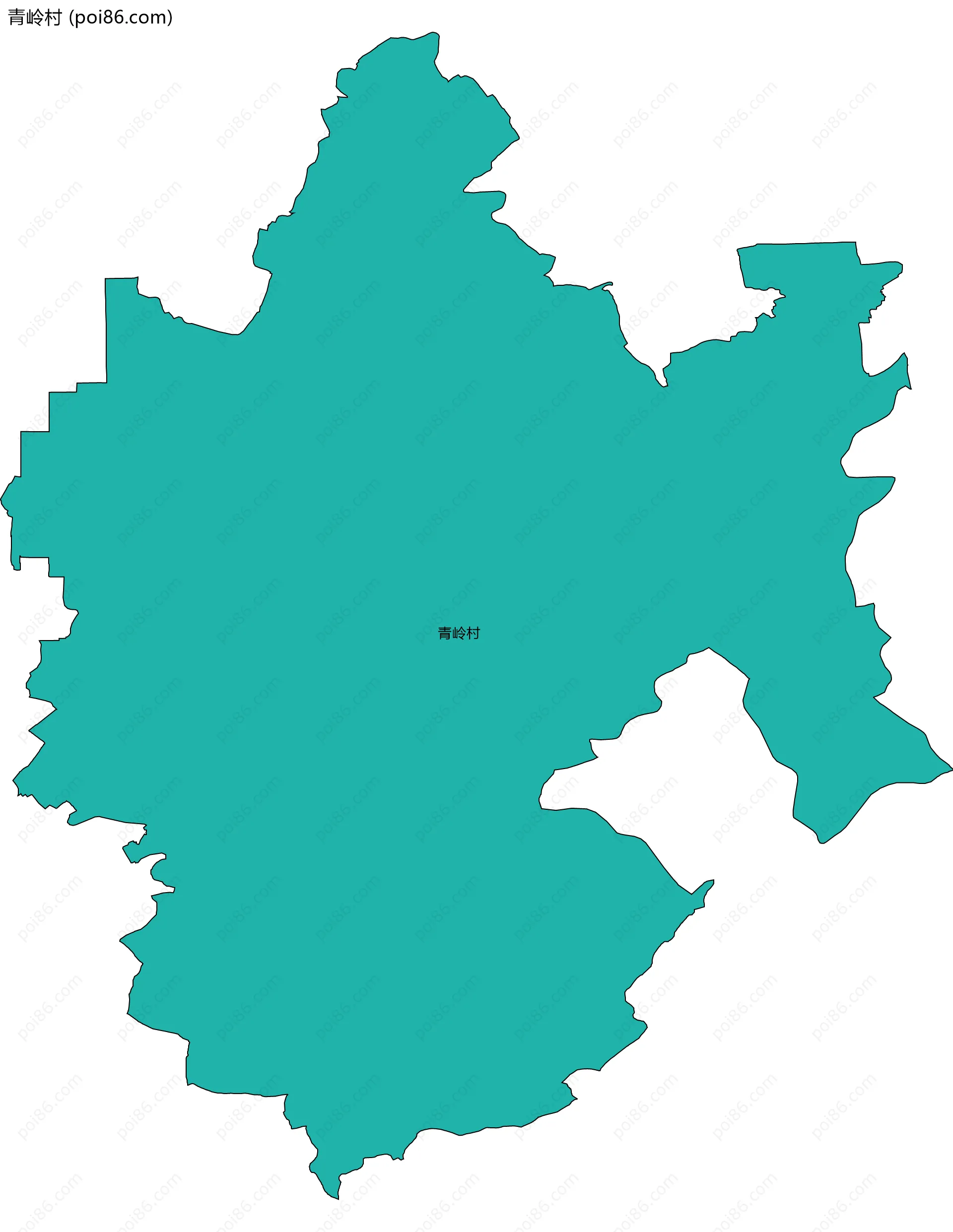 青岭村边界地图