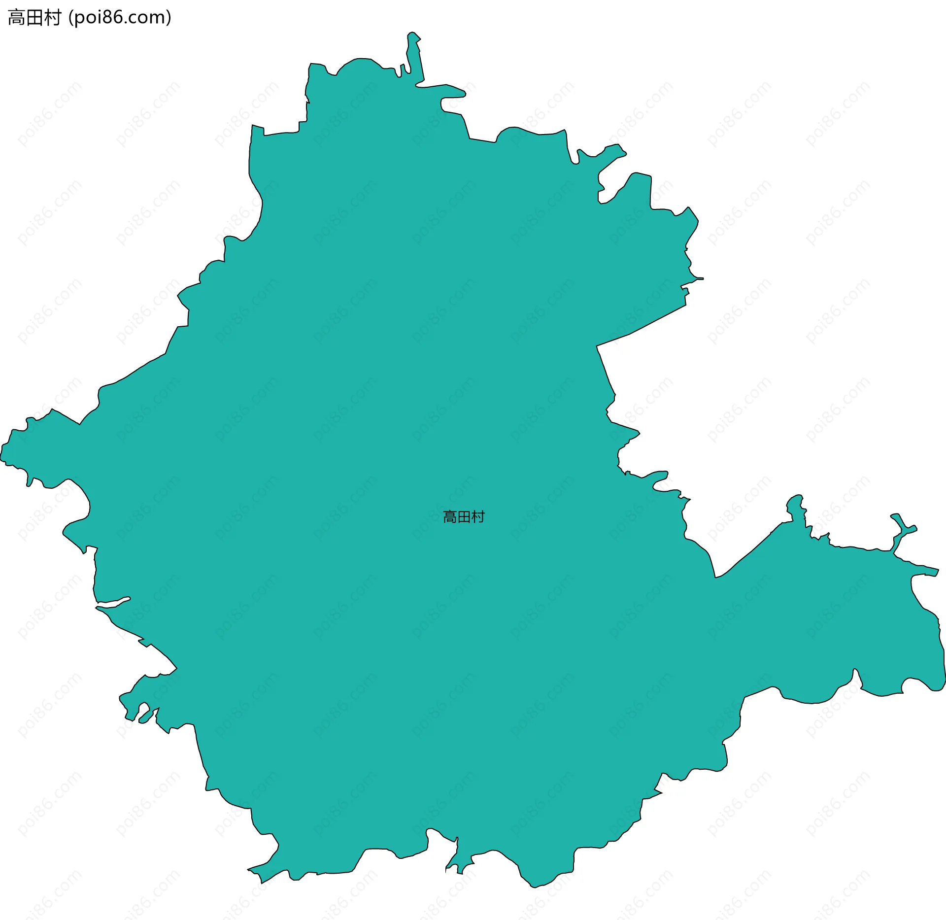 高田村边界地图