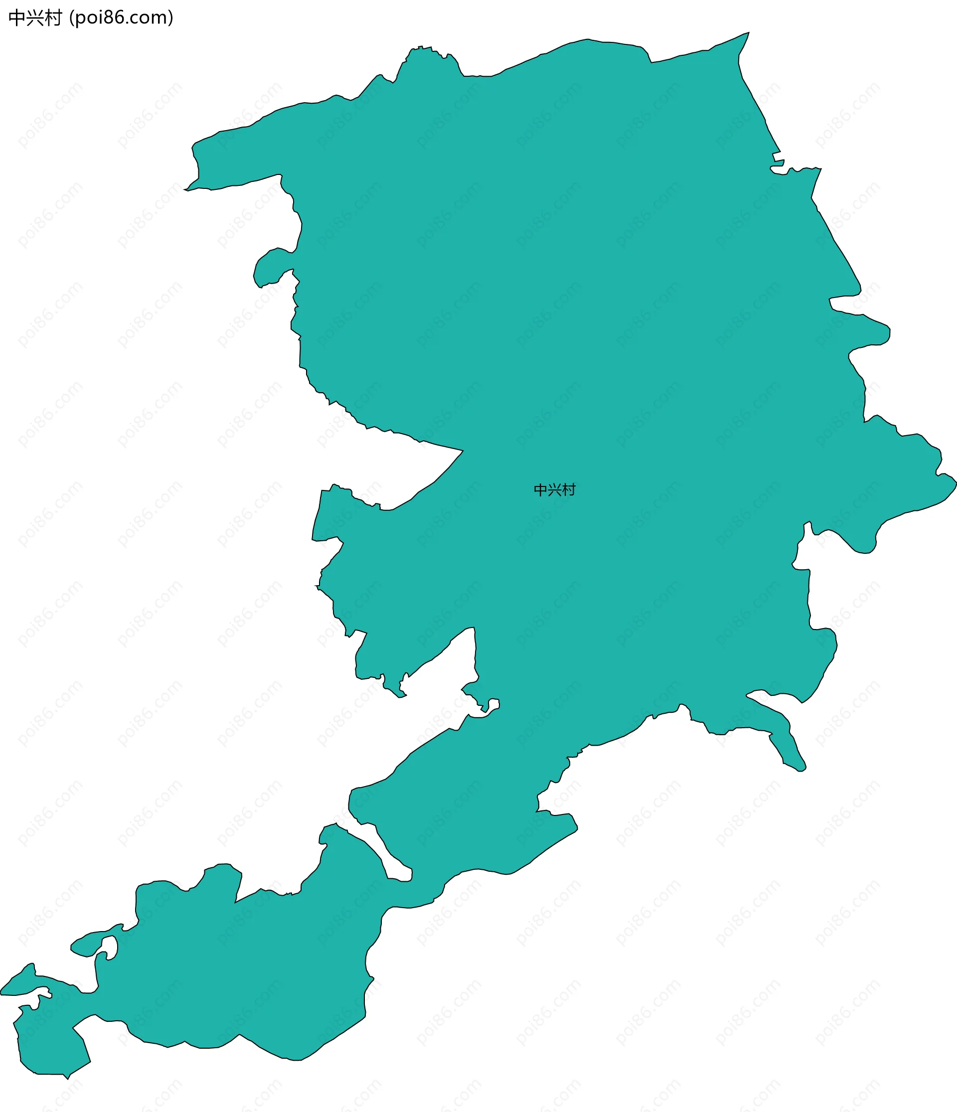 中兴村边界地图