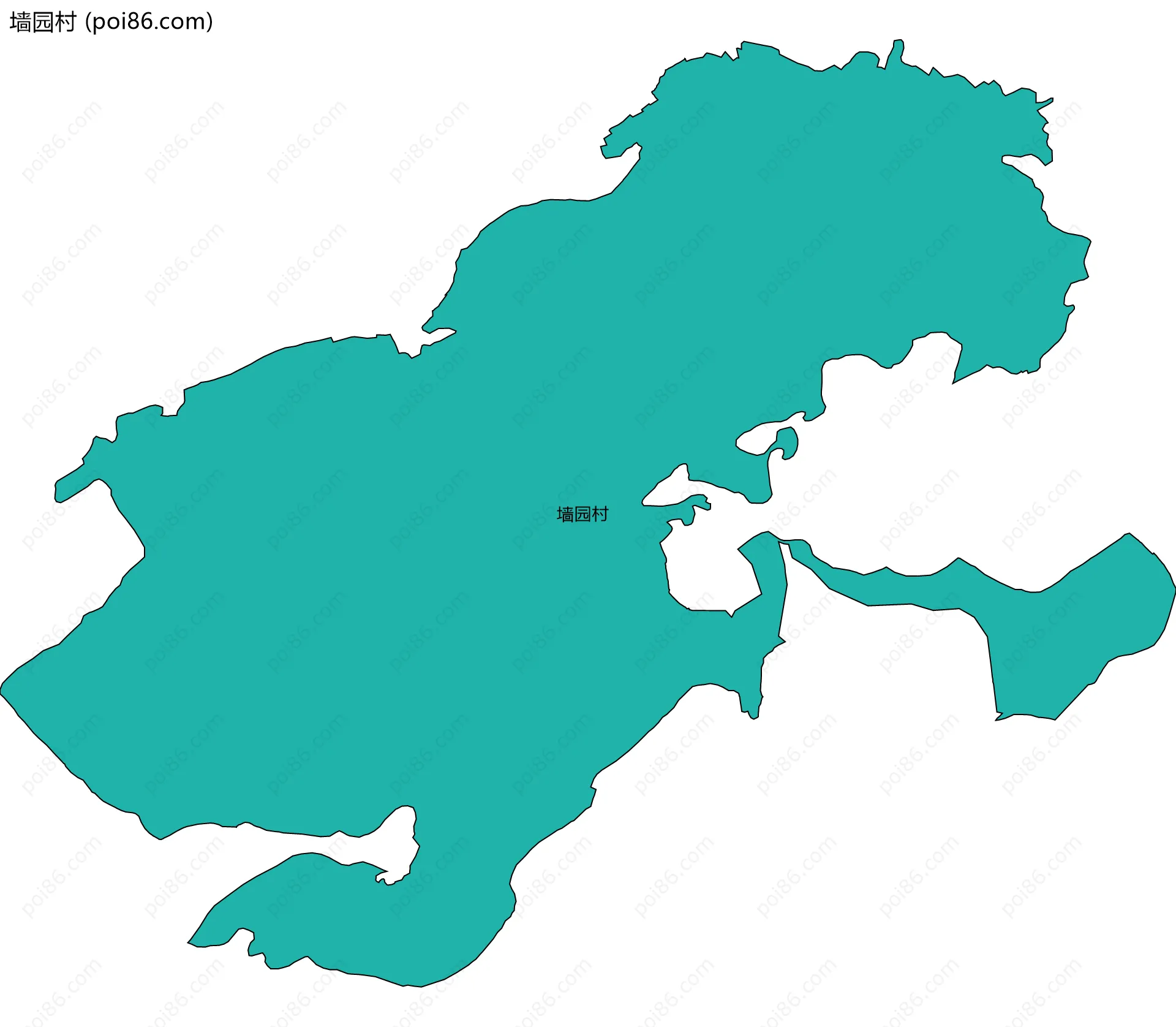 墙园村边界地图