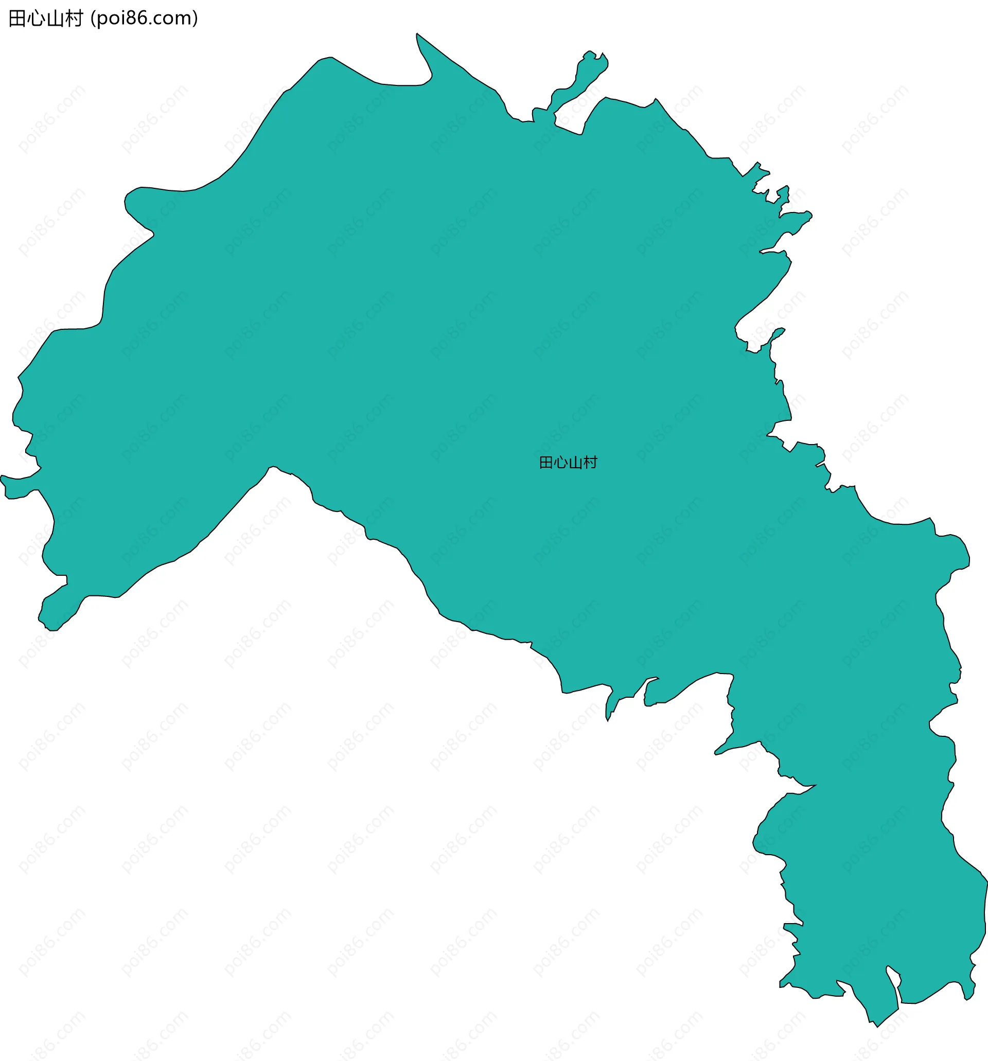 田心山村边界地图