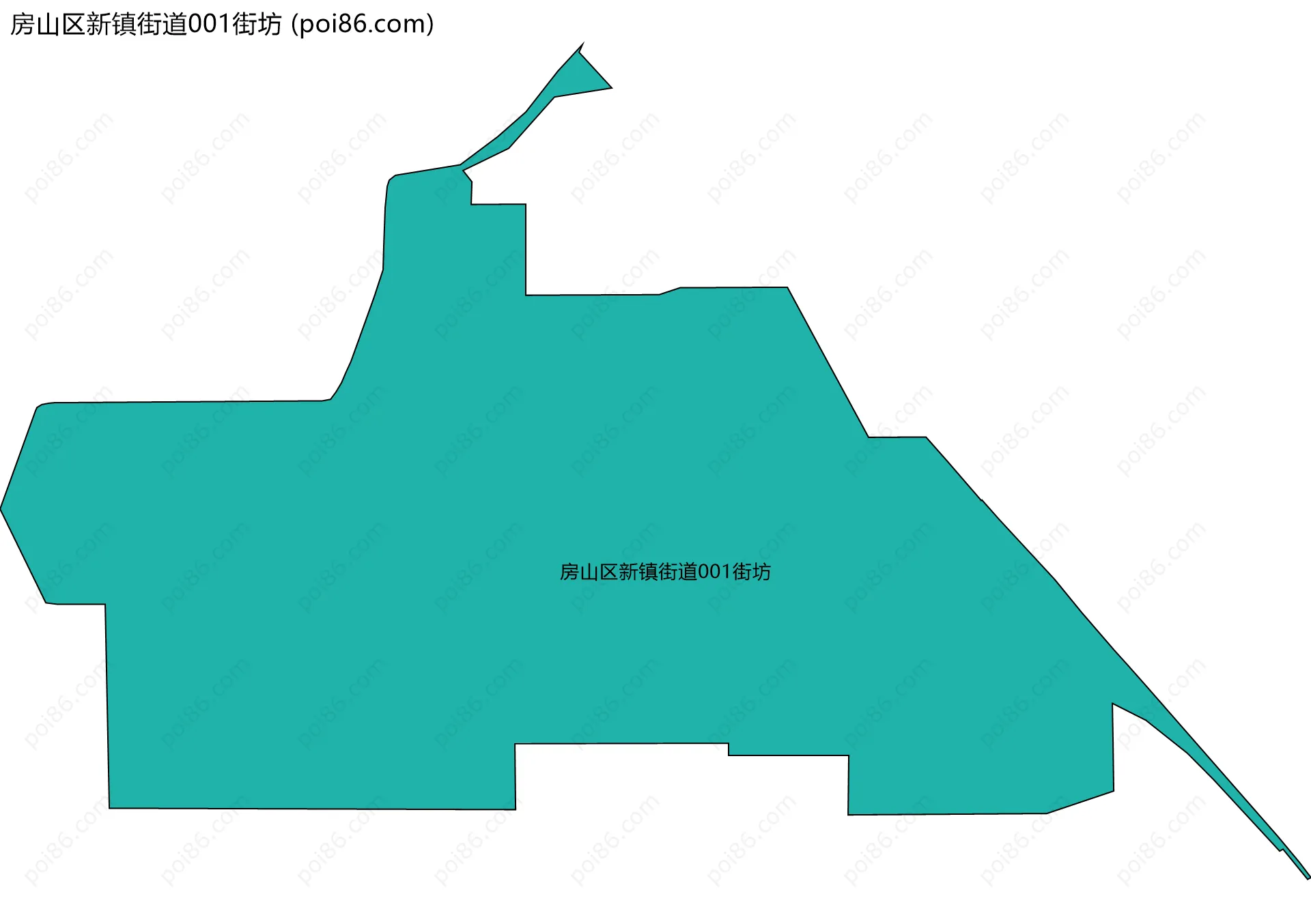 房山区新镇街道001街坊边界地图