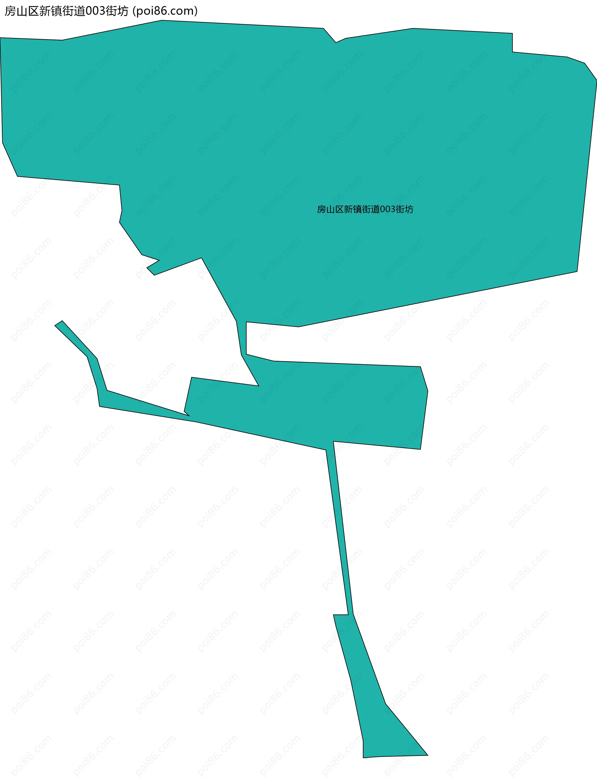 房山区新镇街道003街坊边界地图