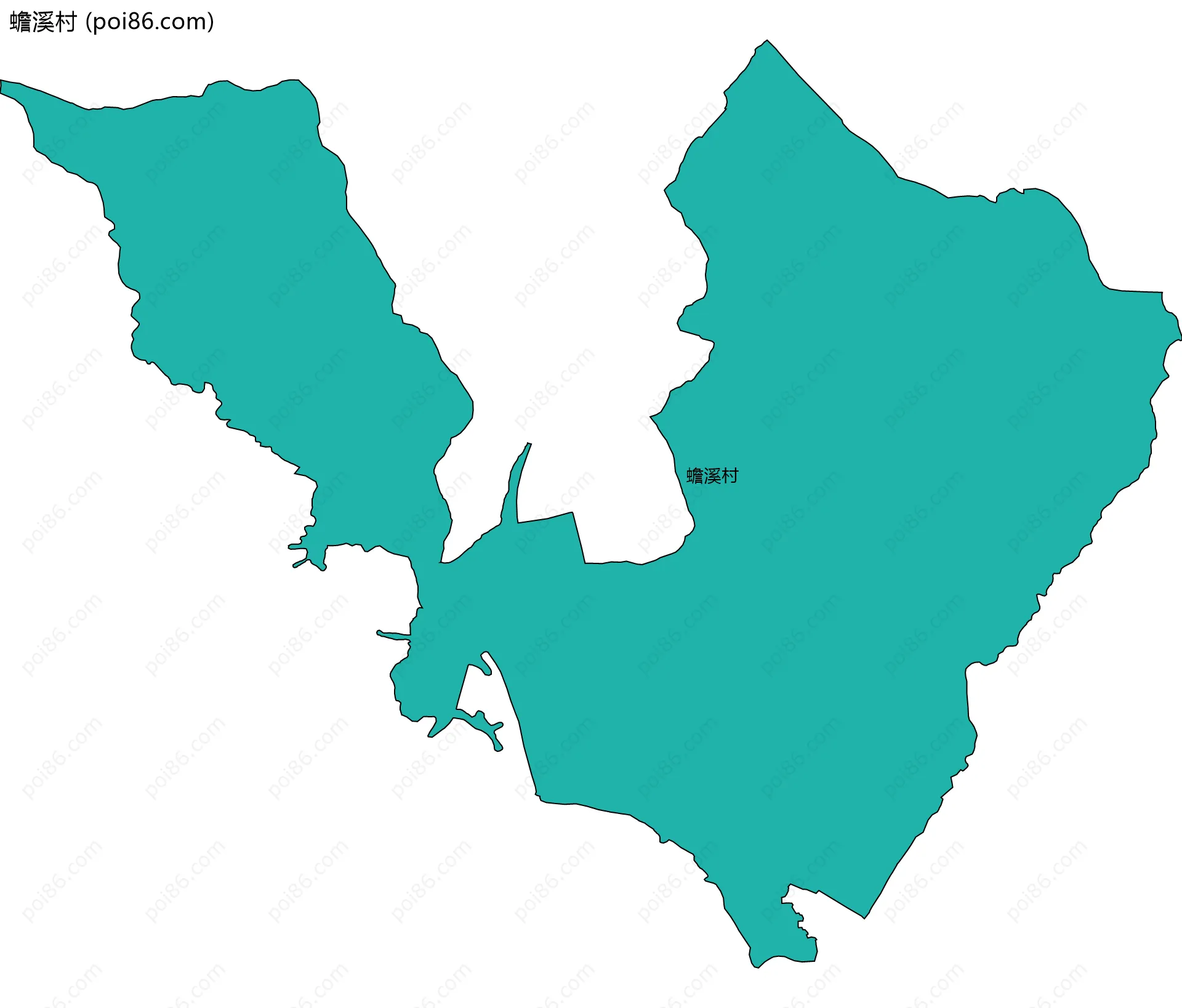 蟾溪村边界地图