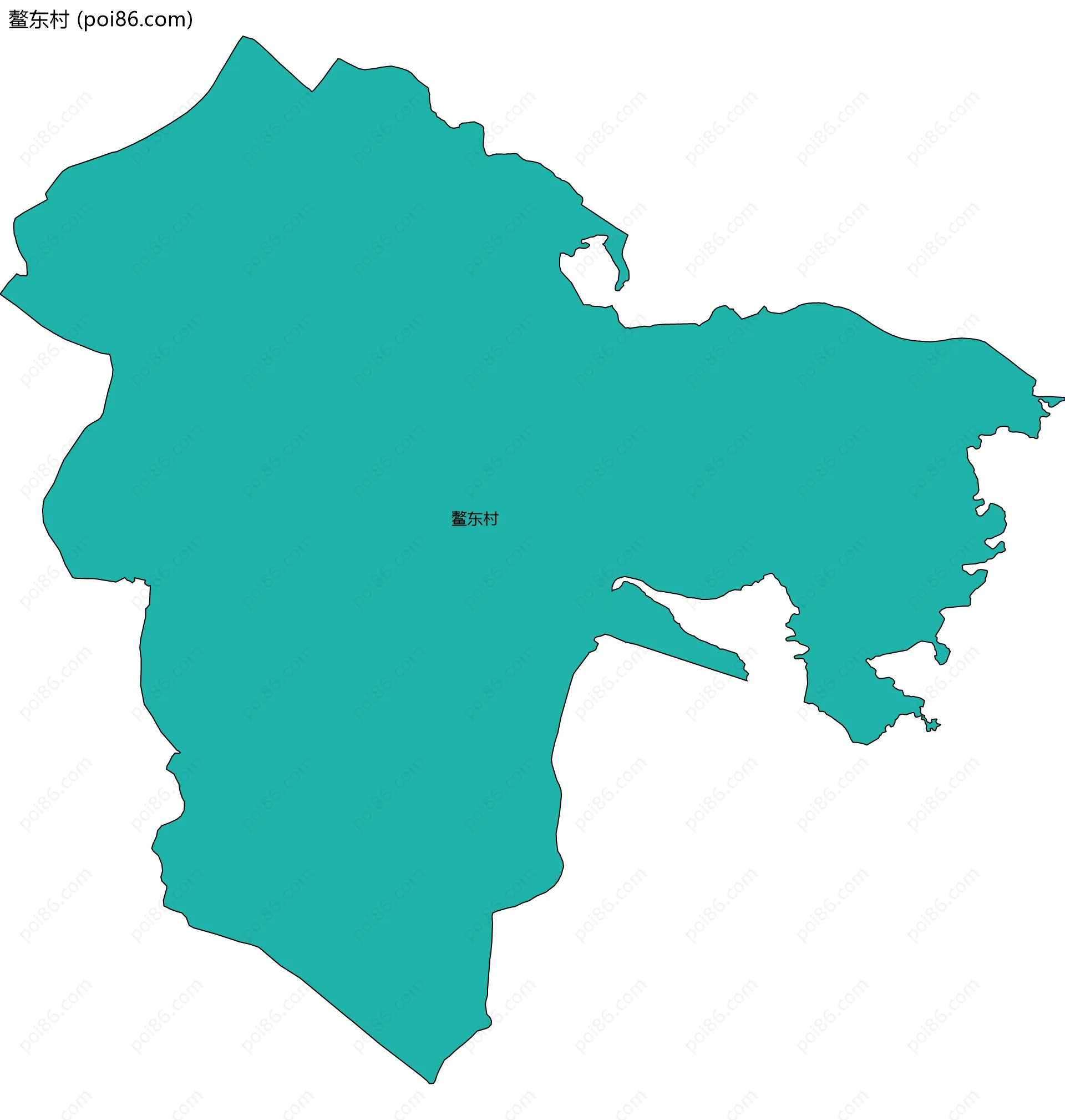 鳌东村边界地图