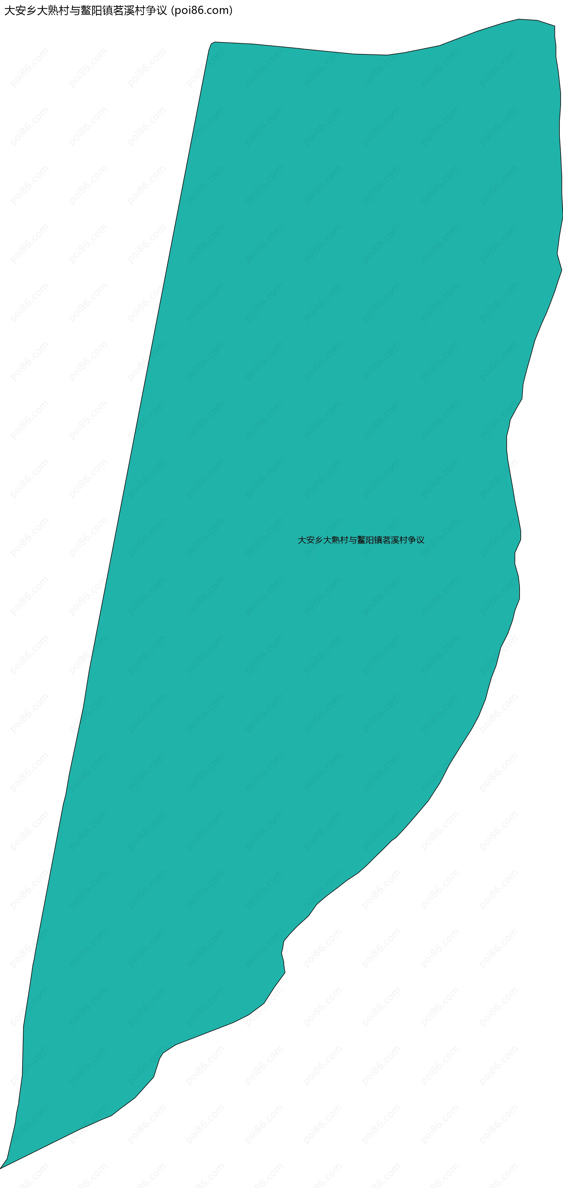 大安乡大熟村与鳌阳镇茗溪村争议边界地图