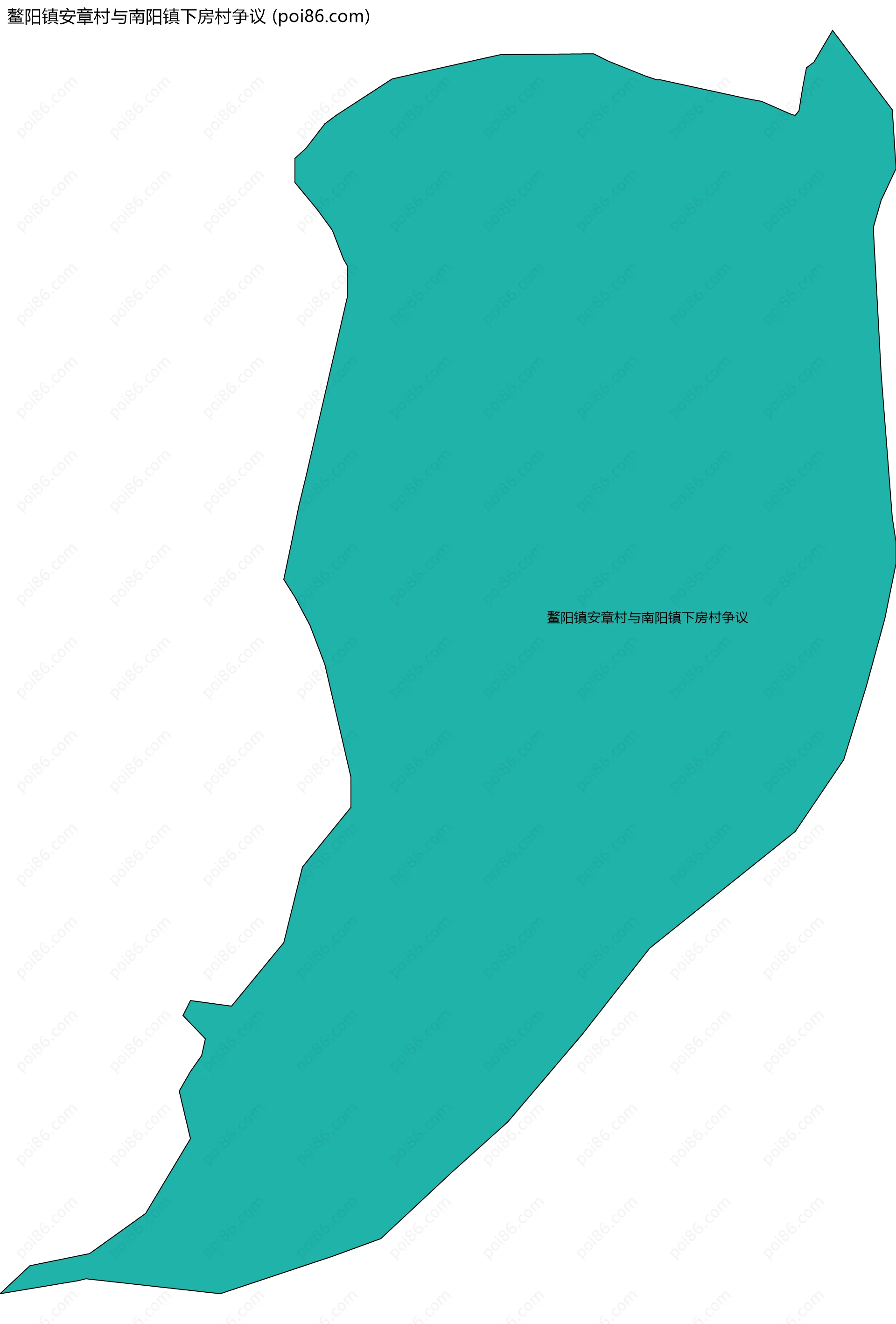 鳌阳镇安章村与南阳镇下房村争议边界地图