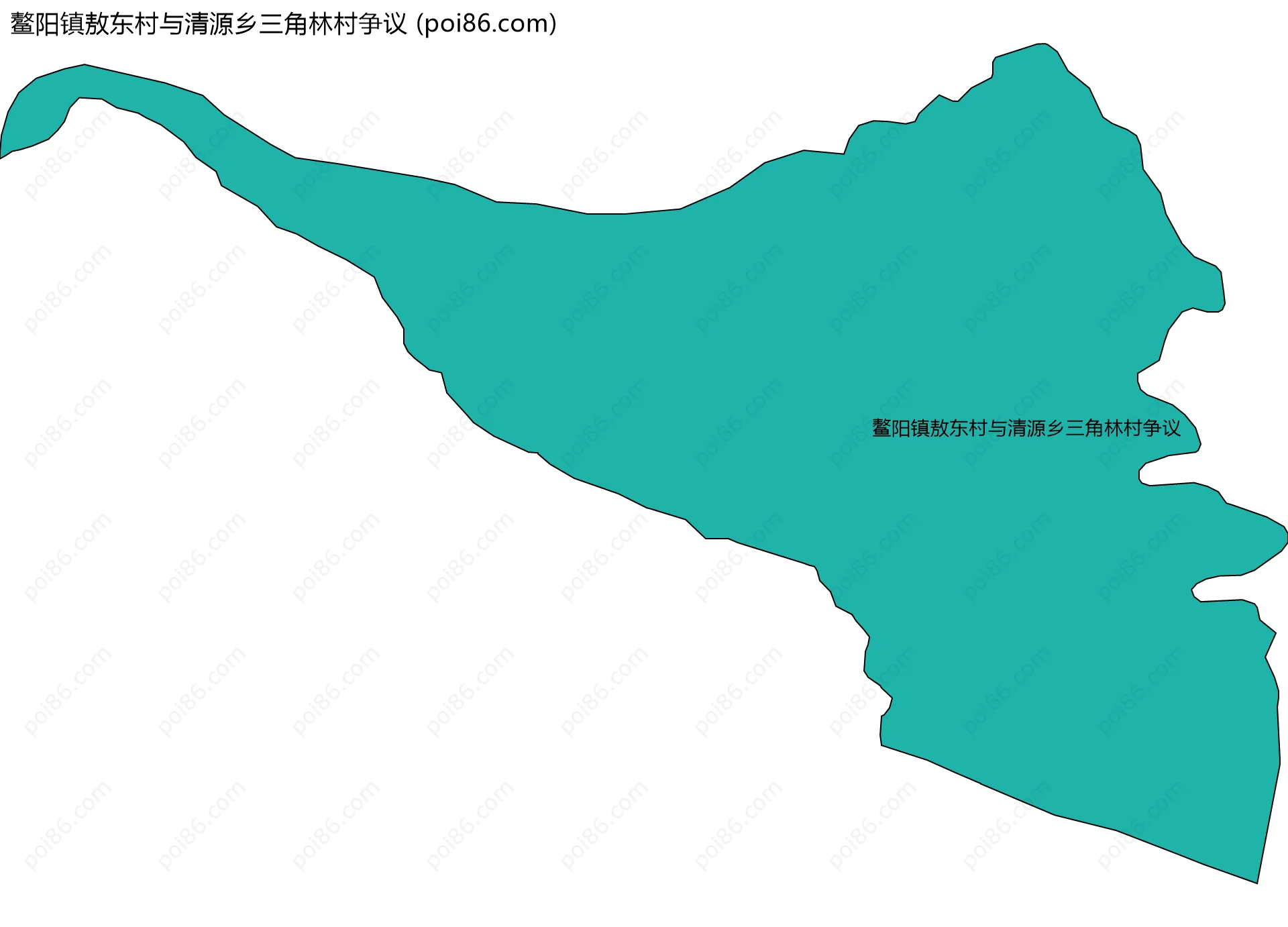 鳌阳镇敖东村与清源乡三角林村争议边界地图