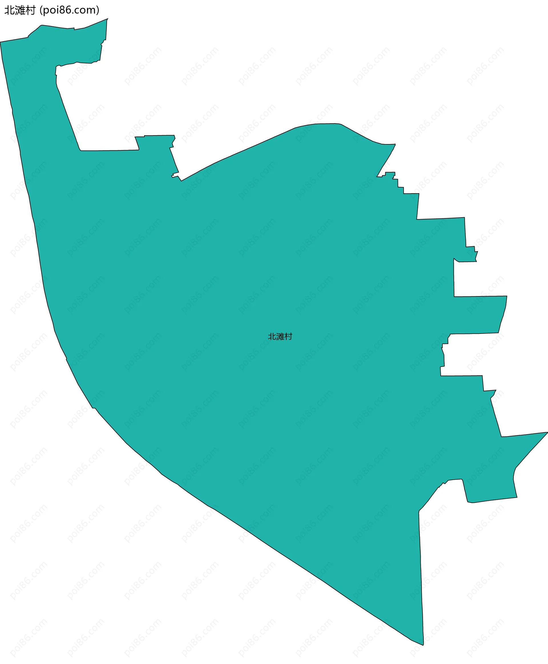 北滩村边界地图