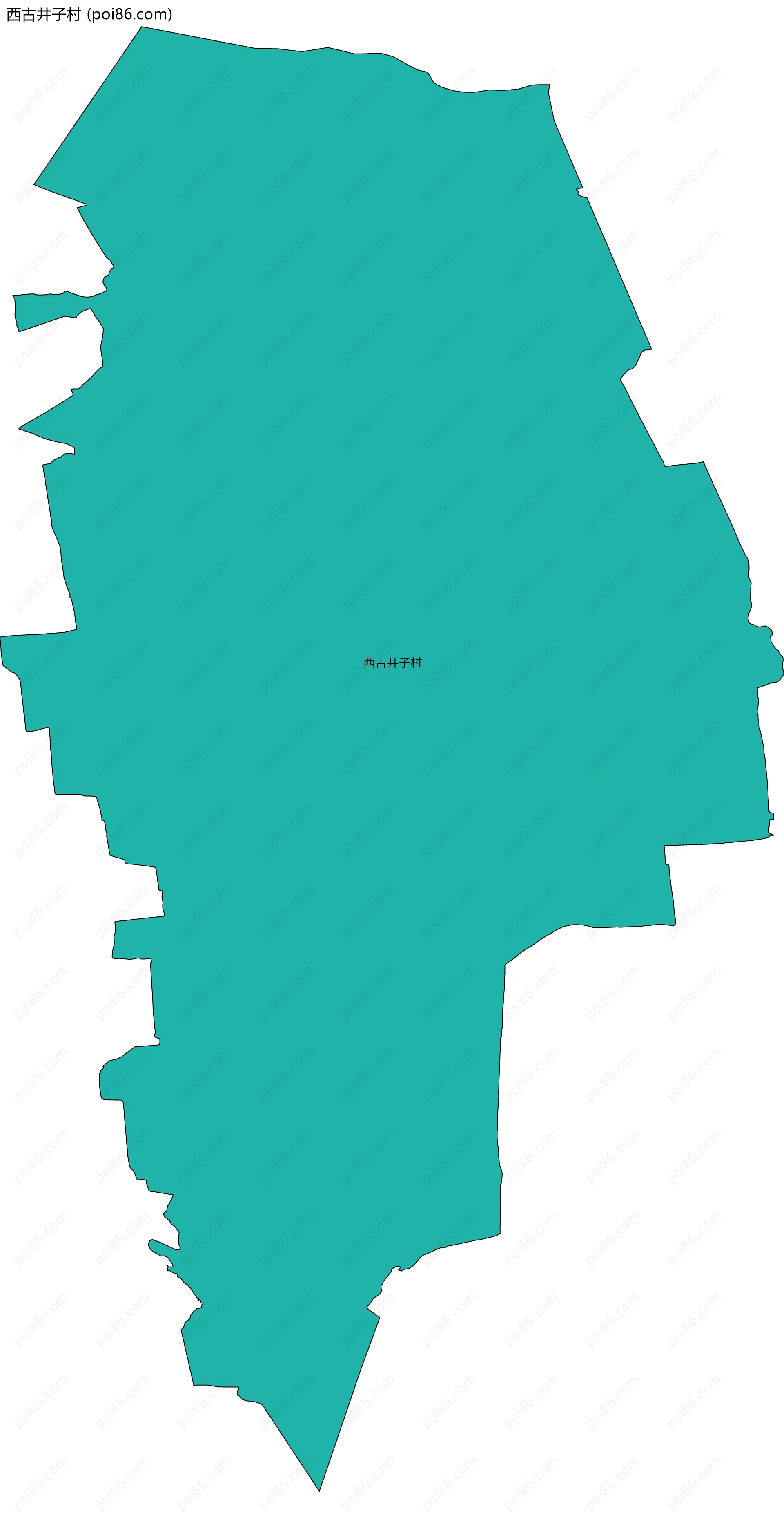 西古井子村边界地图