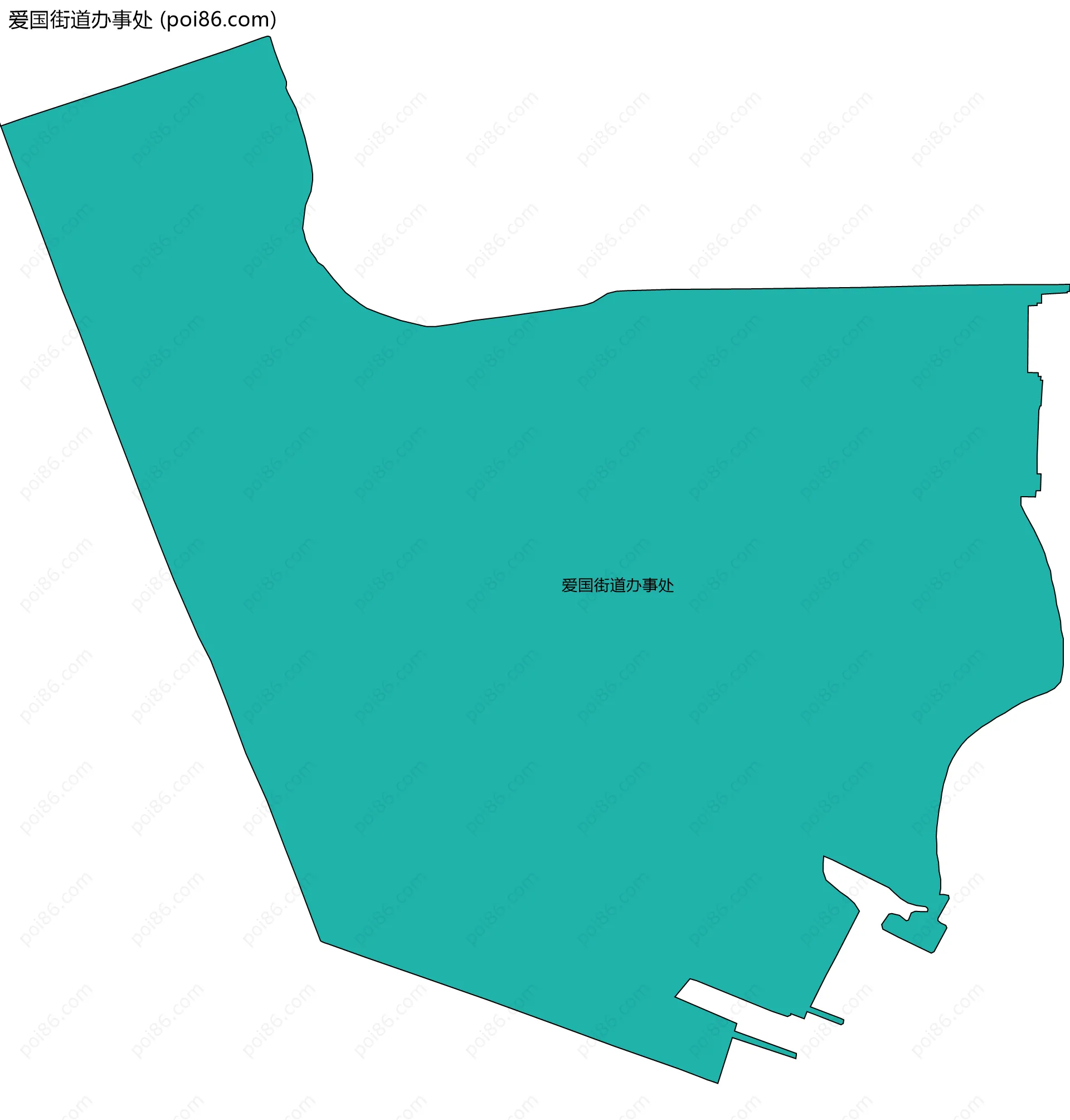 爱国街道办事处边界地图