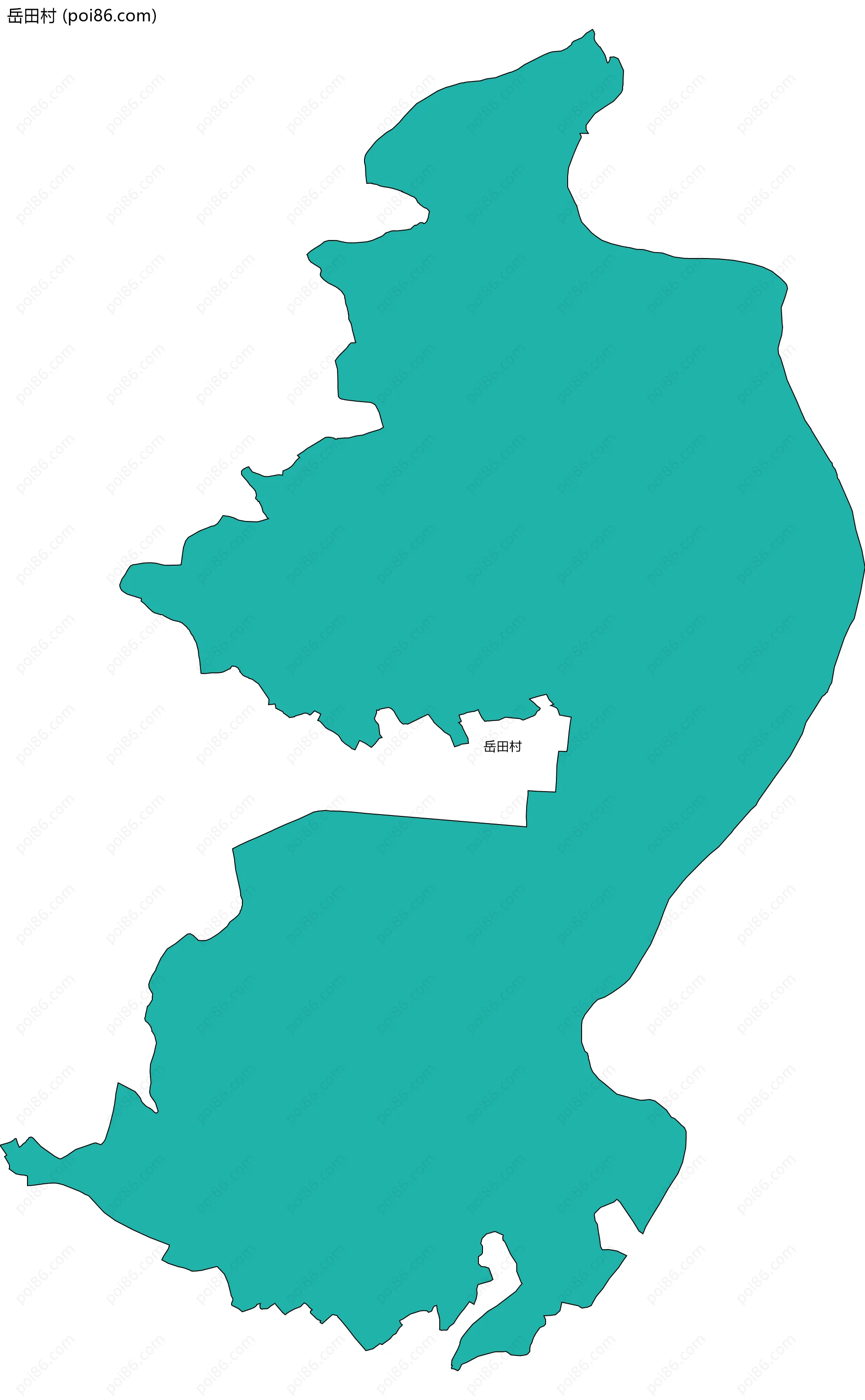 岳田村边界地图