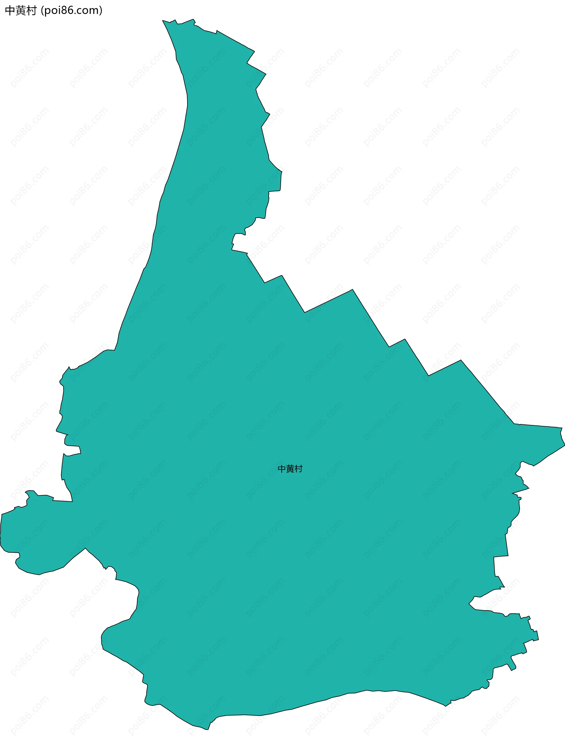 中黄村边界地图