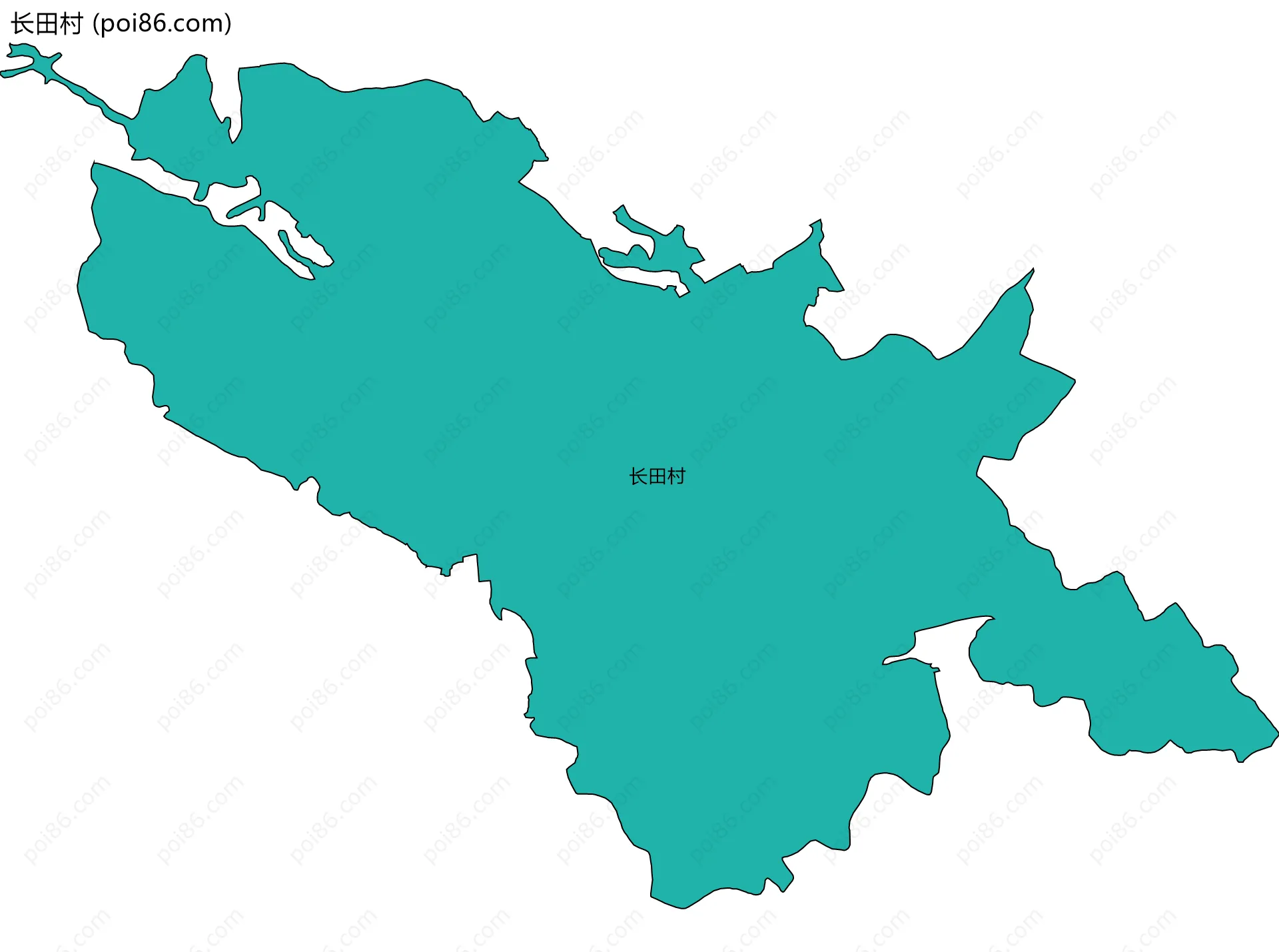长田村边界地图
