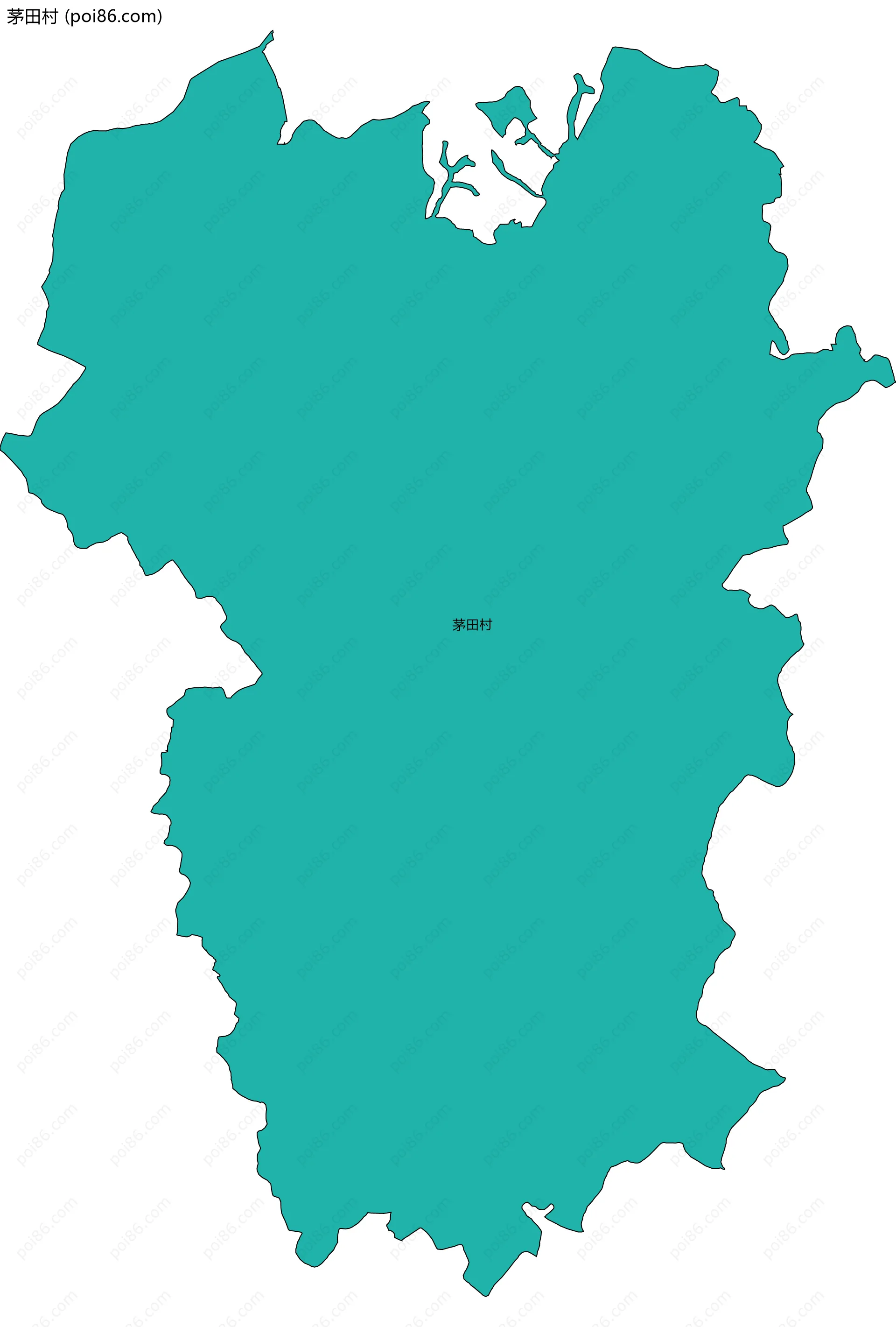 茅田村边界地图