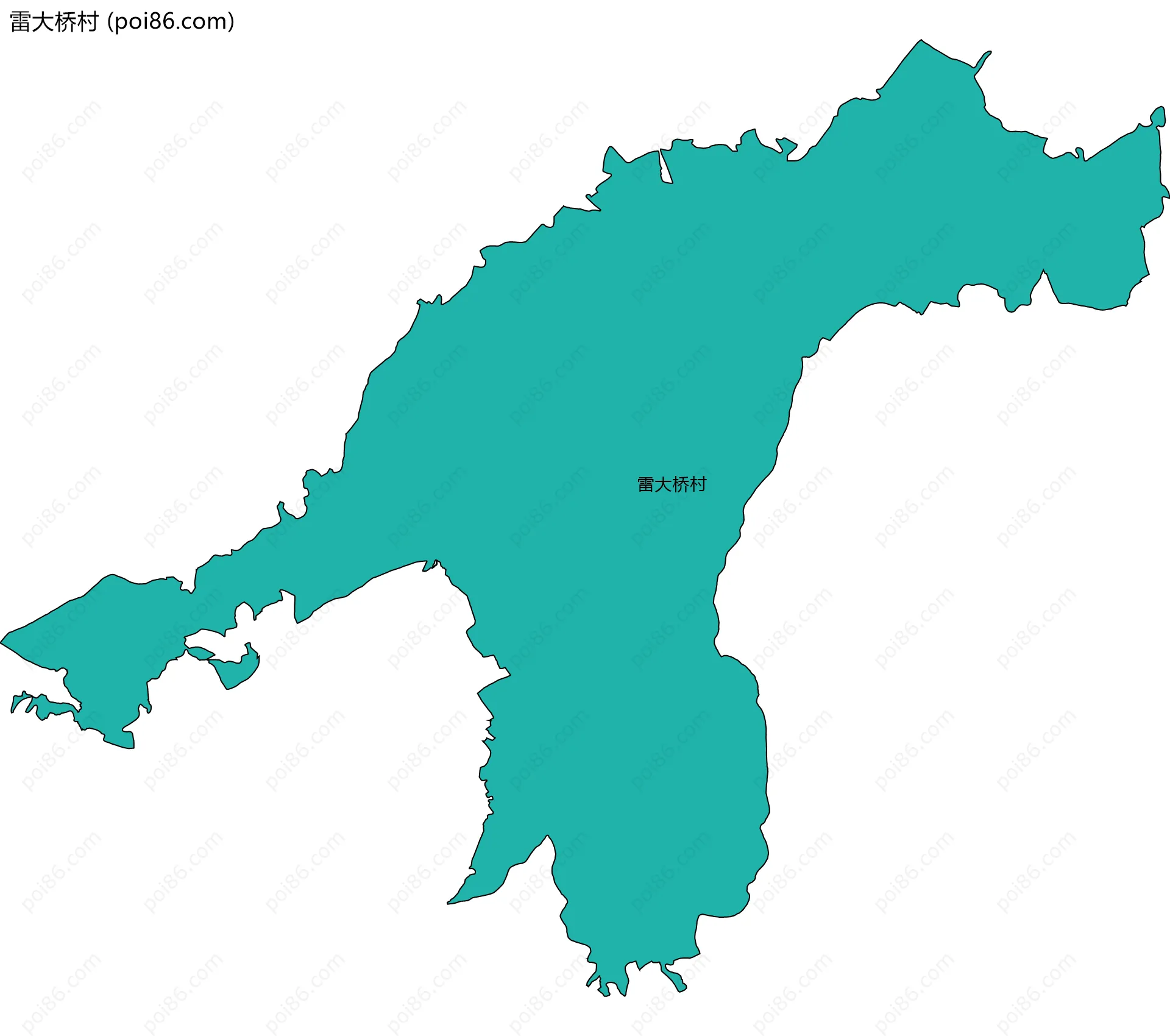 雷大桥村边界地图