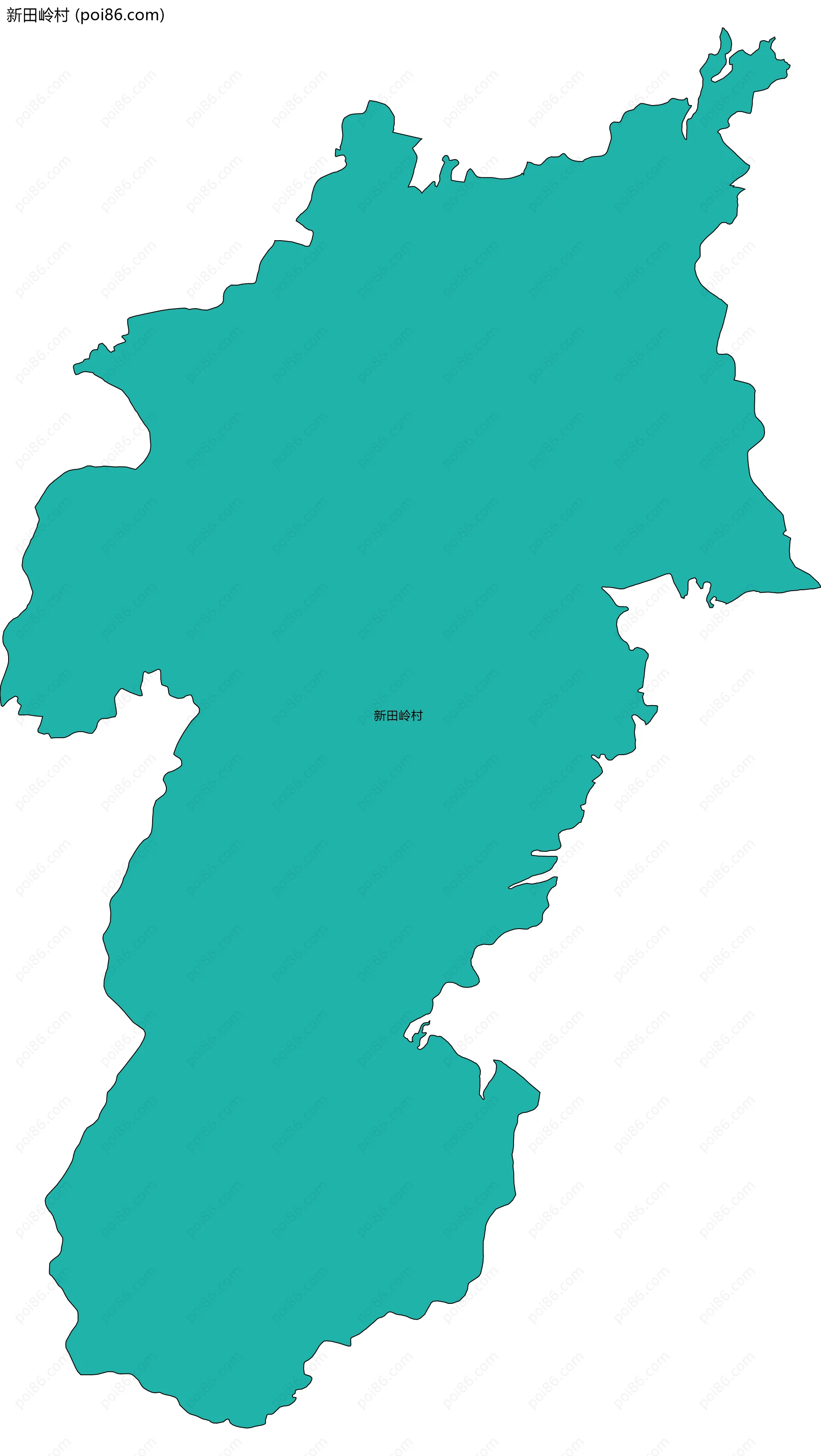 新田岭村边界地图