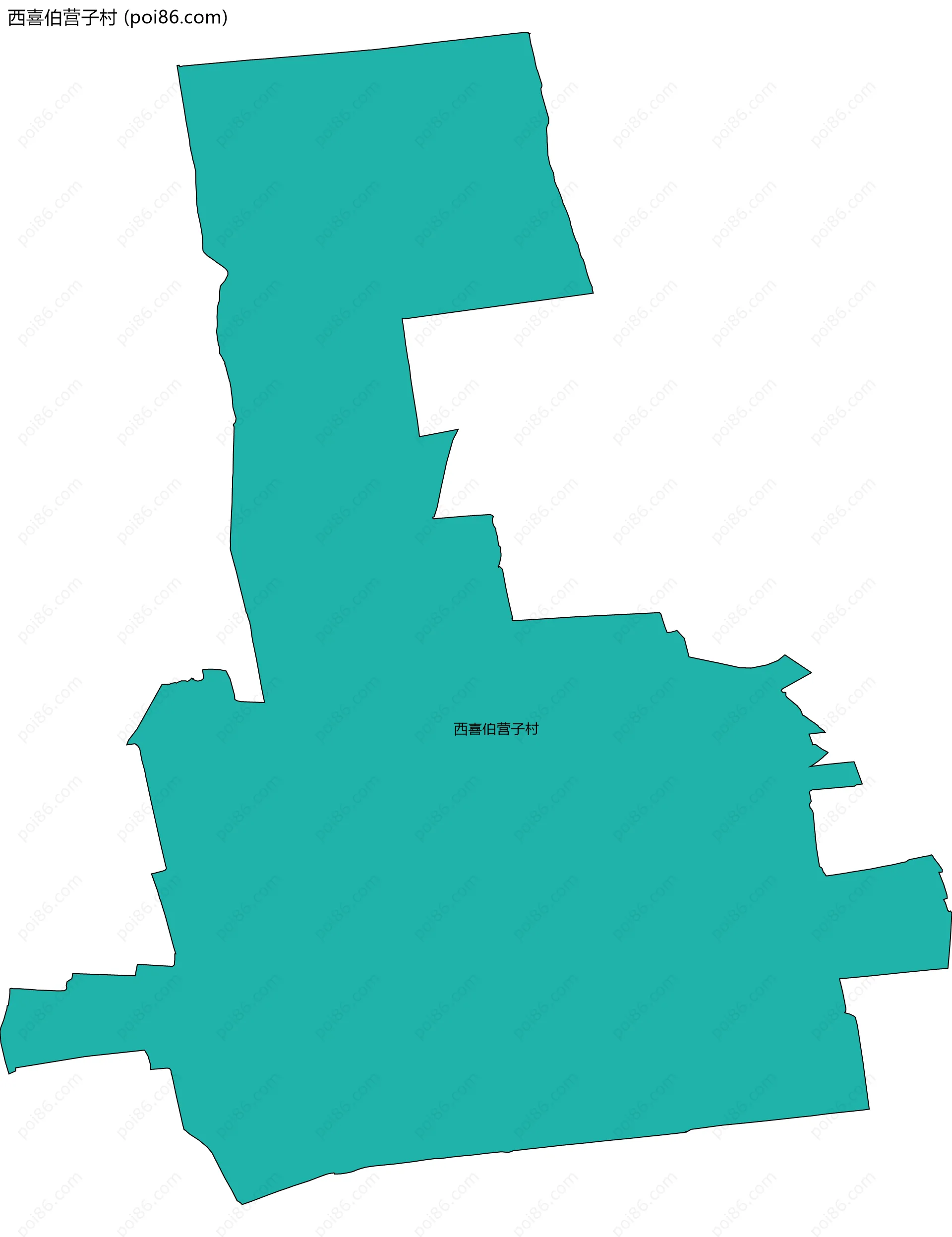 西喜伯营子村边界地图