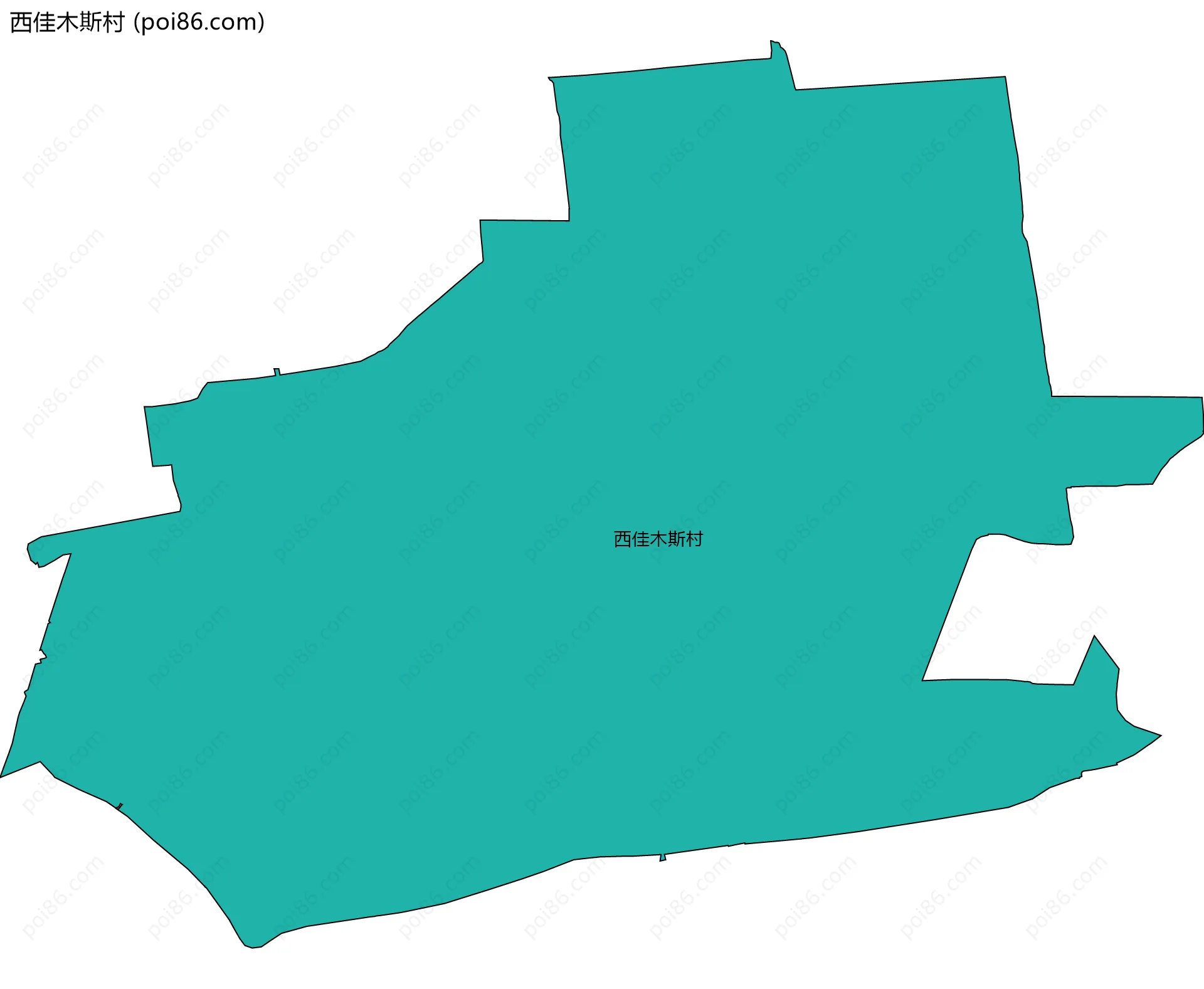 西佳木斯村边界地图