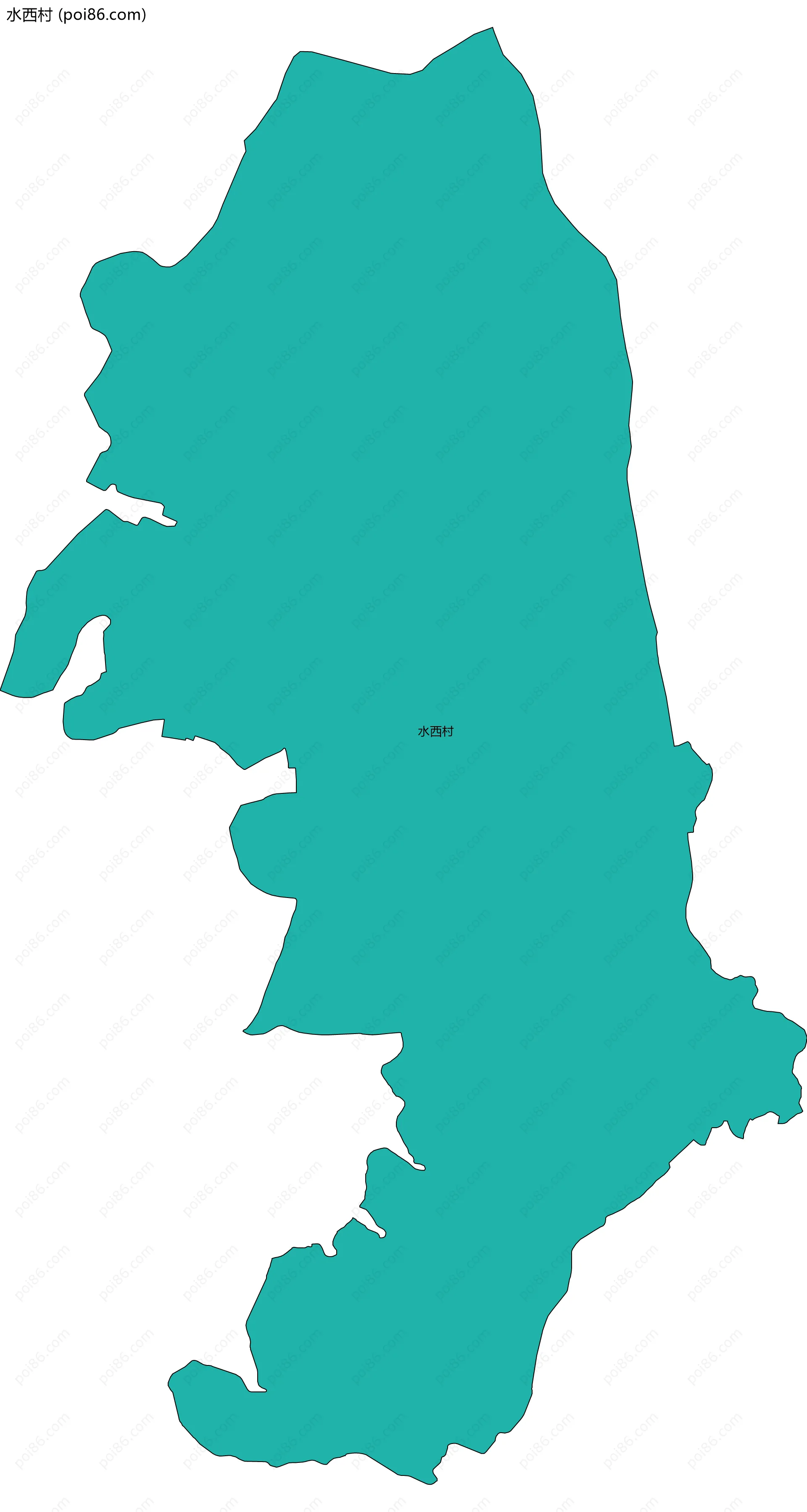 水西村边界地图