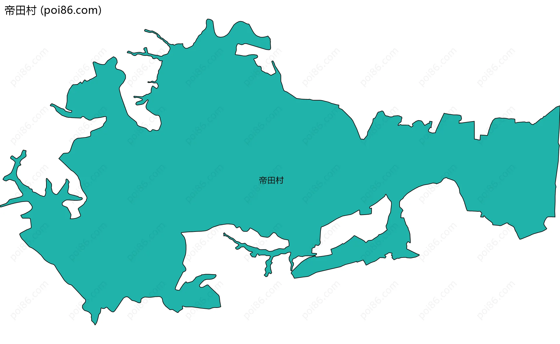 帝田村边界地图