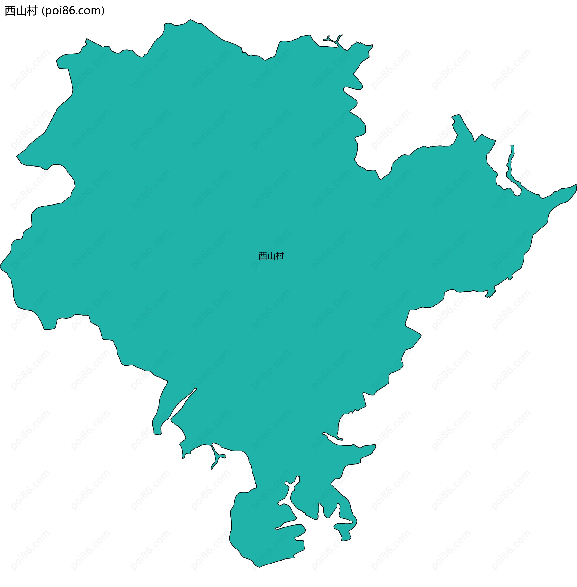 西山村边界地图