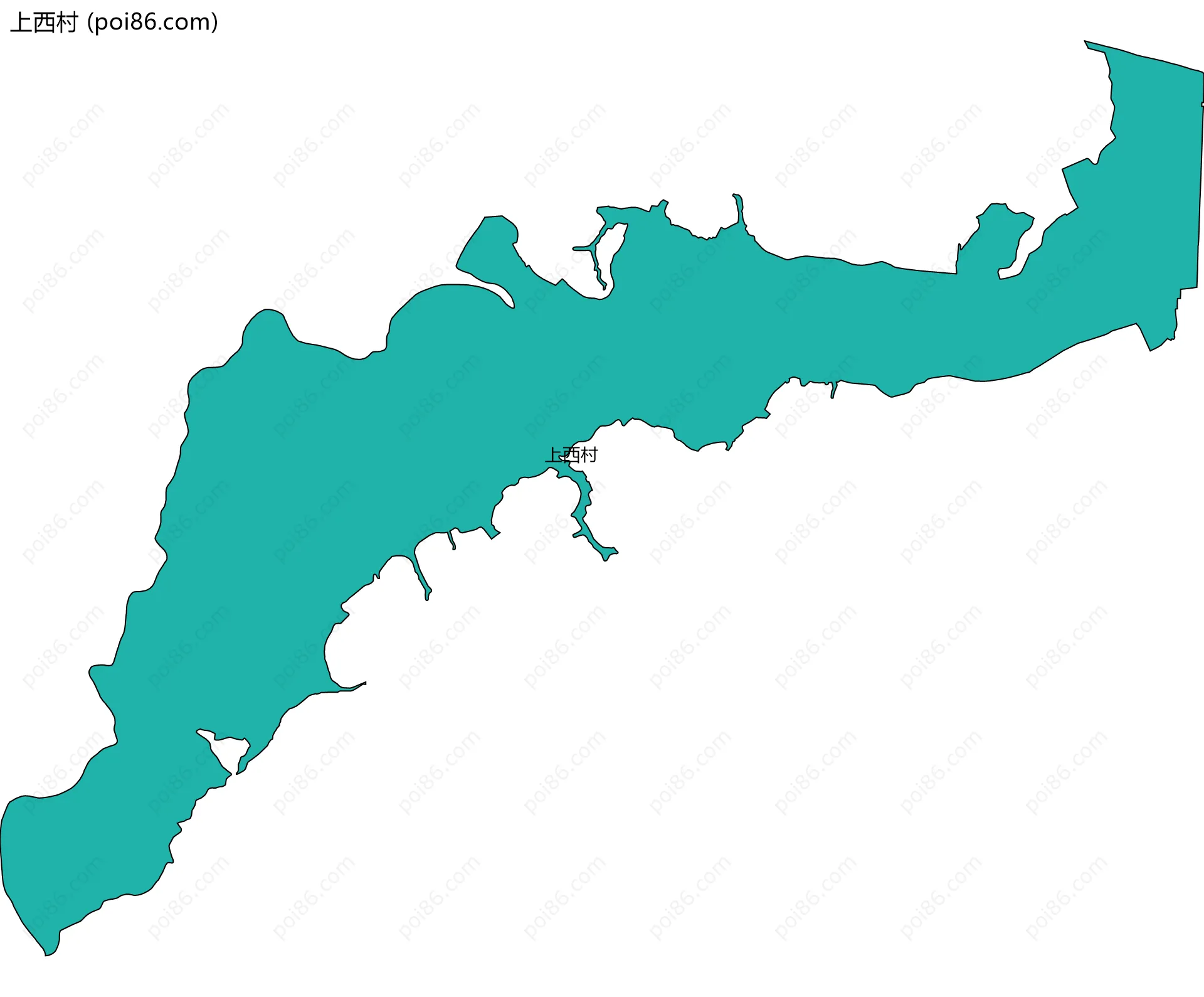 上西村边界地图