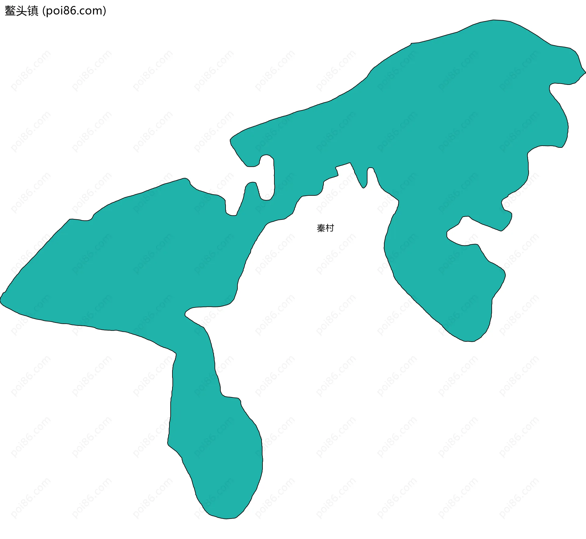 鳌头镇边界地图(五级行政区划)