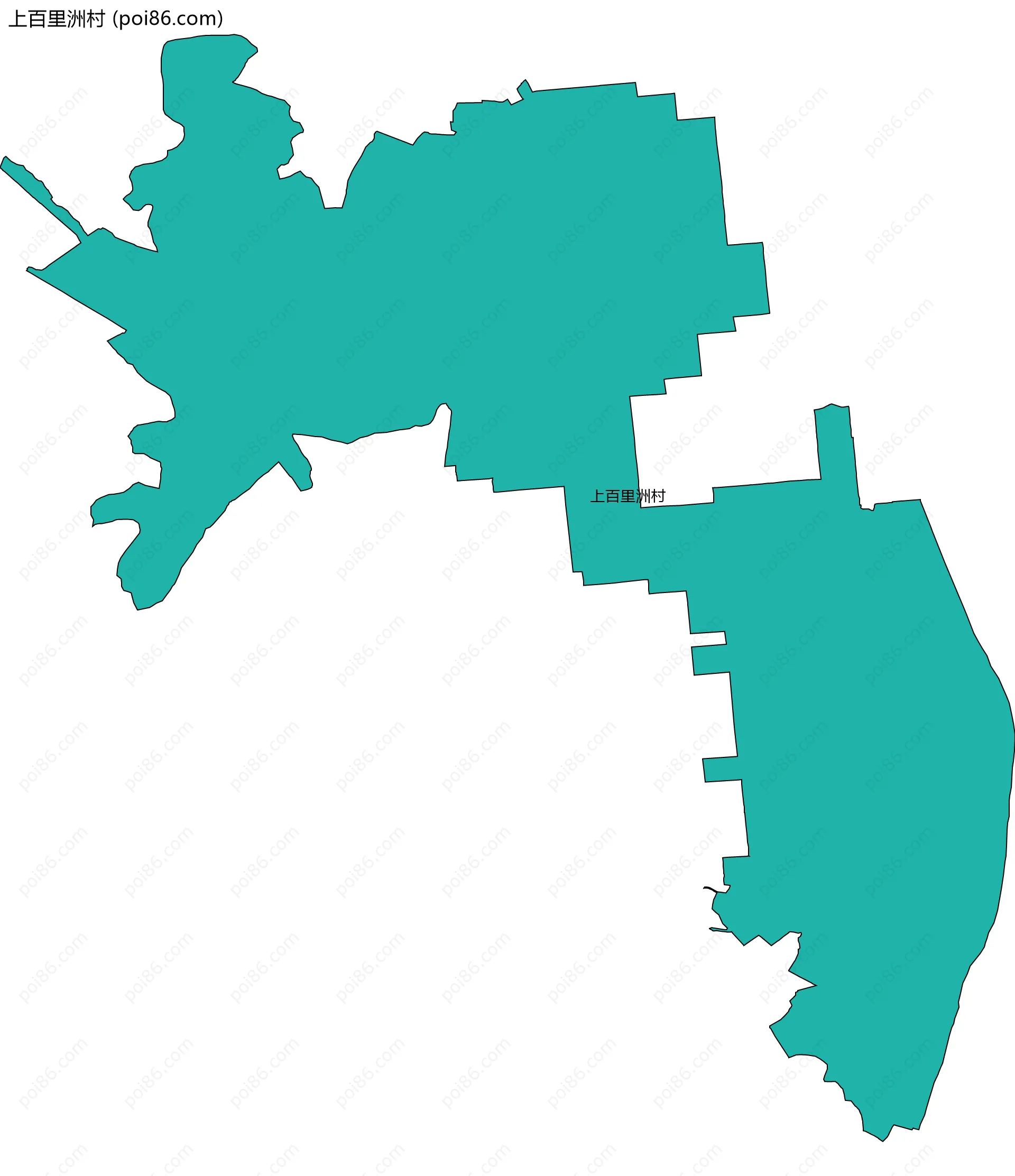 上百里洲村边界地图
