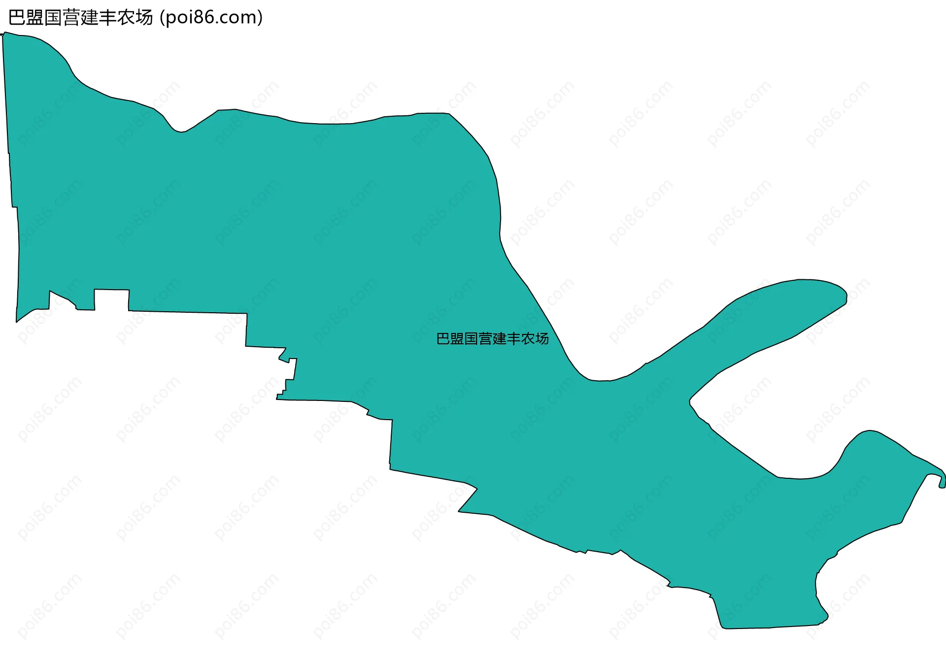 巴盟国营建丰农场边界地图