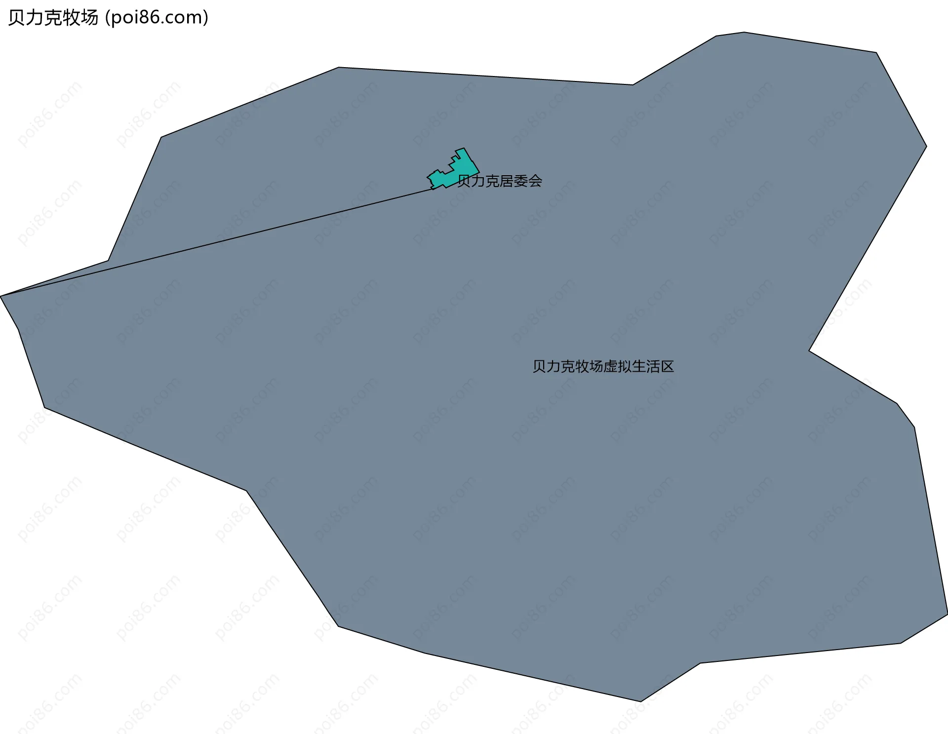 贝力克牧场边界地图(五级行政区划)
