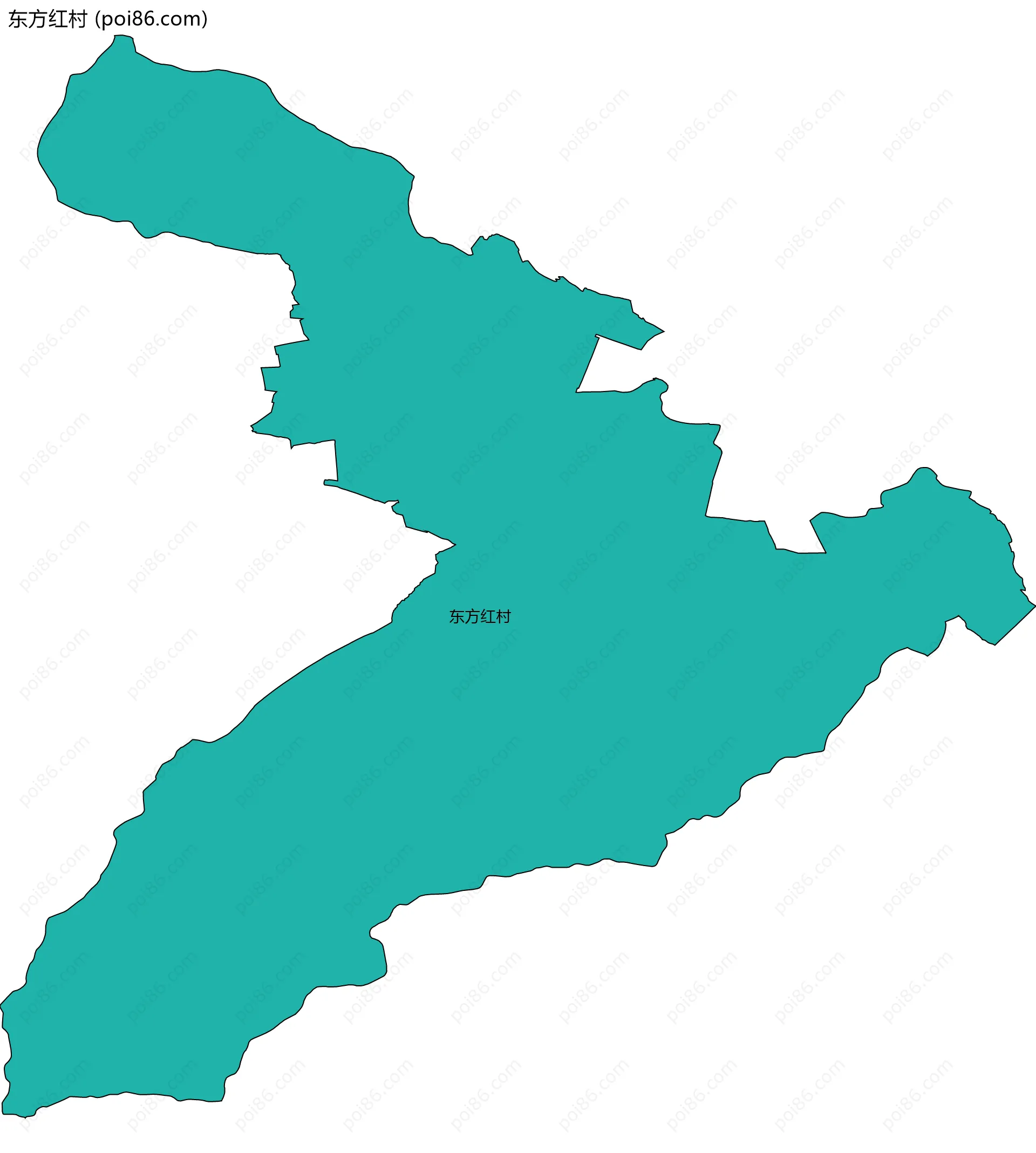 东方红村边界地图