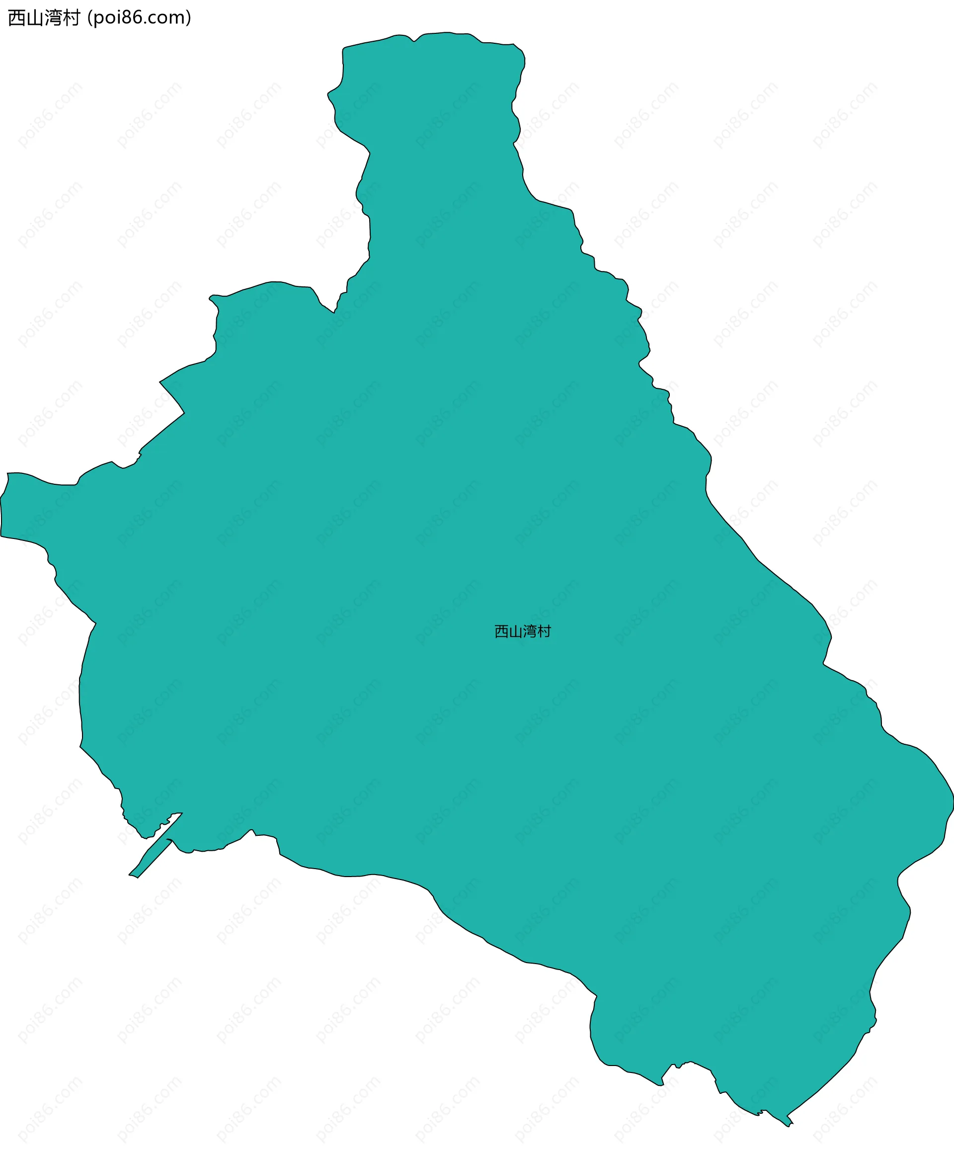 西山湾村边界地图